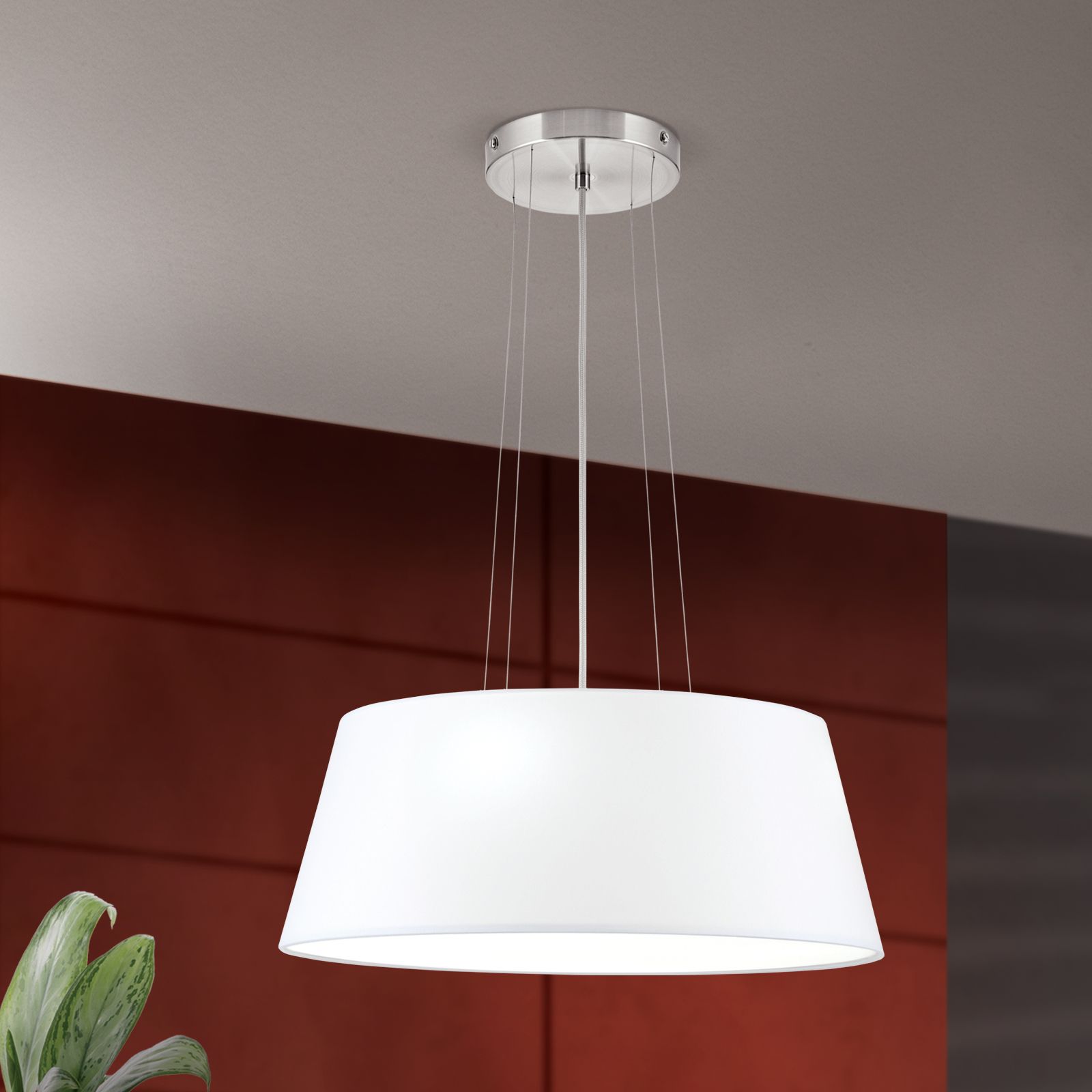 Hängeleuchte SHADE, Satin, mit konischem, weißem Schirm, Ø 50cm