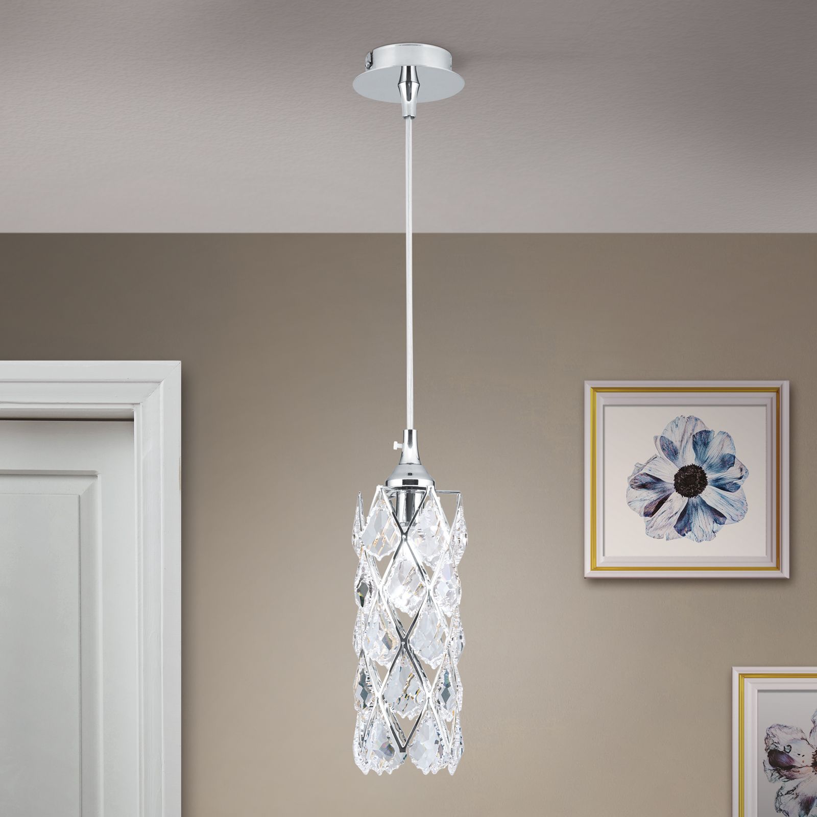 Pendant light RITA, chrome finish