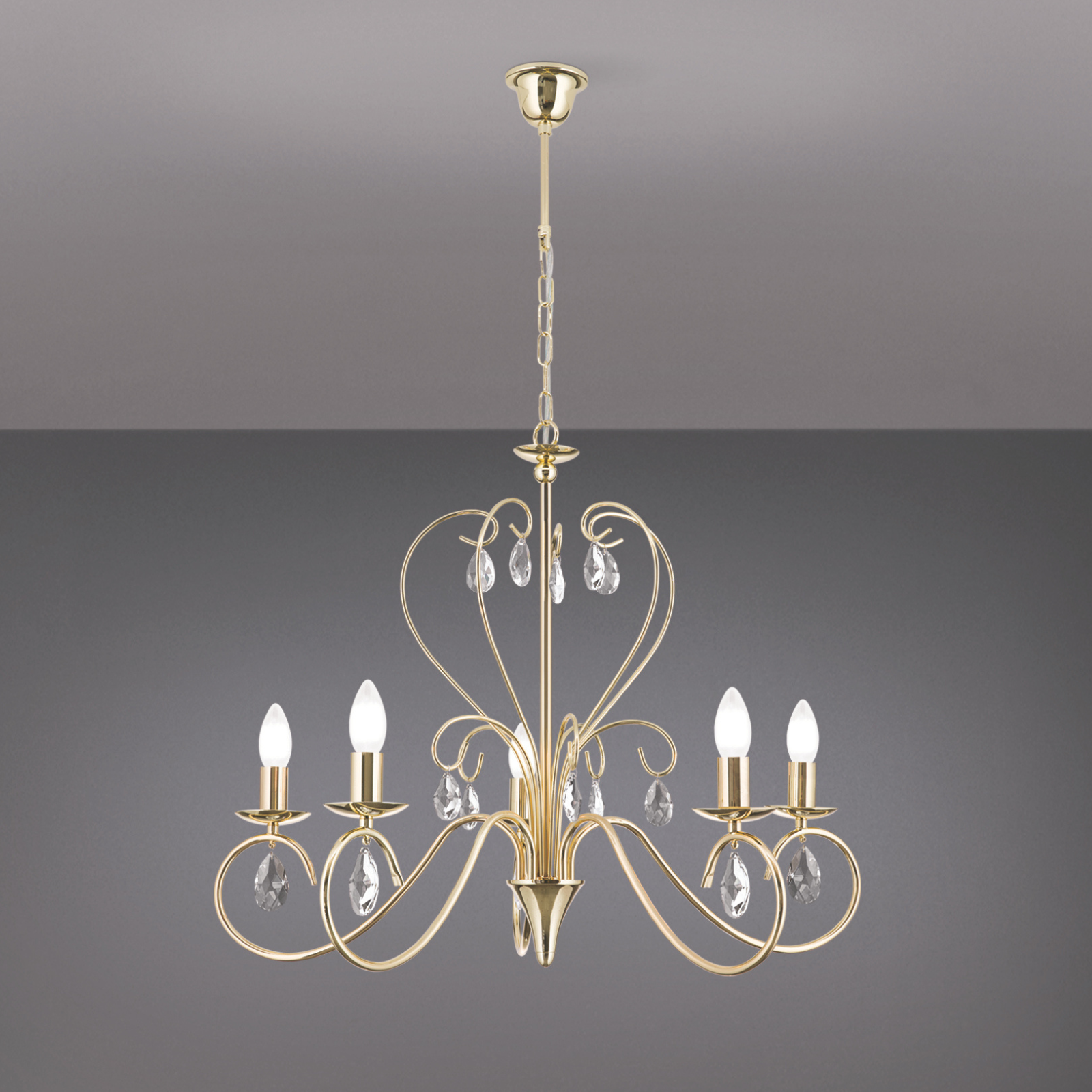Luster ALESSIA, 5-flammig, Gold