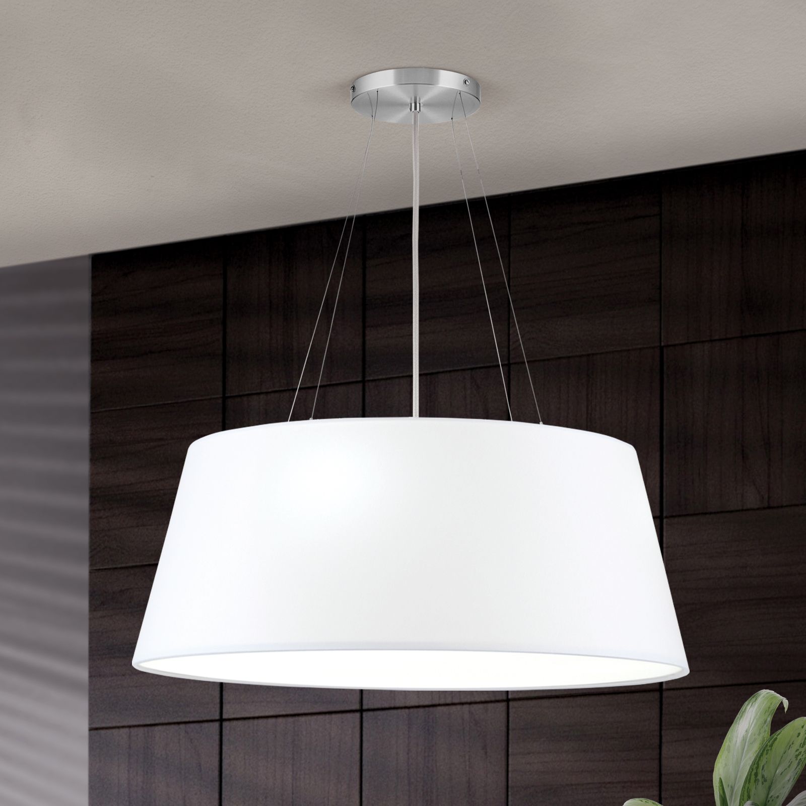 Hängeleuchte SHADE, Satin, mit konischem, weißem Schirm,  Ø 70cm