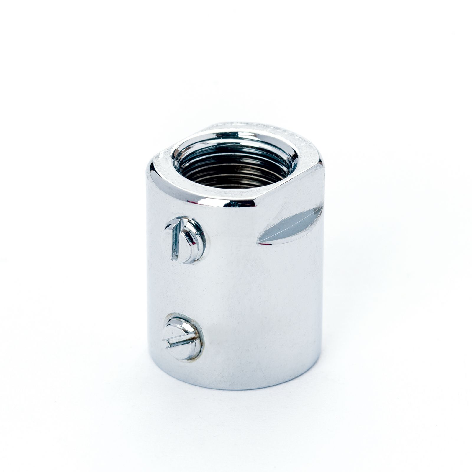 Sleeve, 2 adjusting screws, M10x1, chrome
