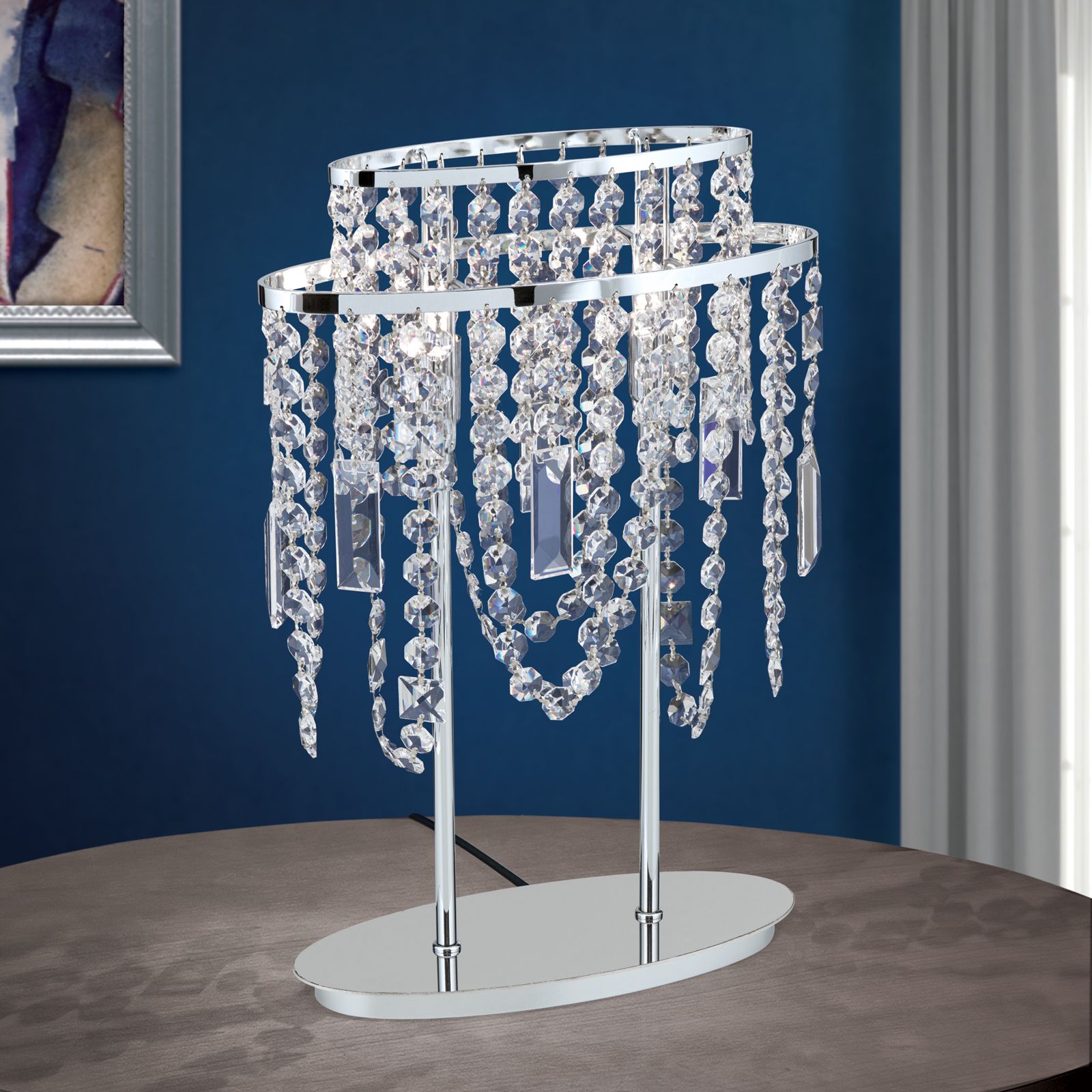 Table lamp KRISTALLDESIGN, 2-lamps, chrome
