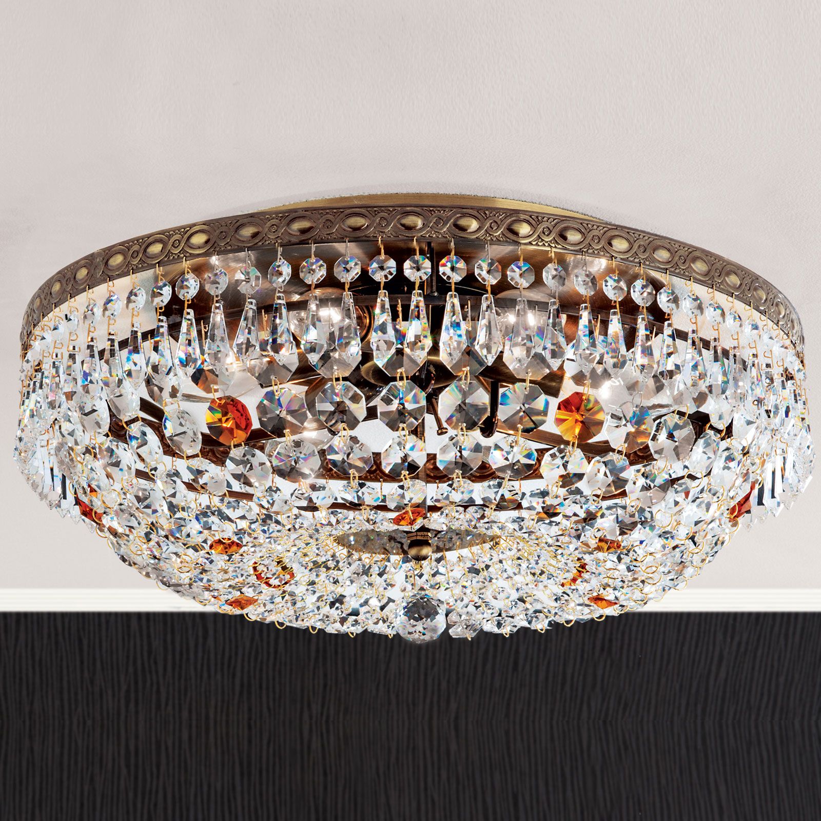 Ceiling chandelier SHERATON, patina, 45 cm