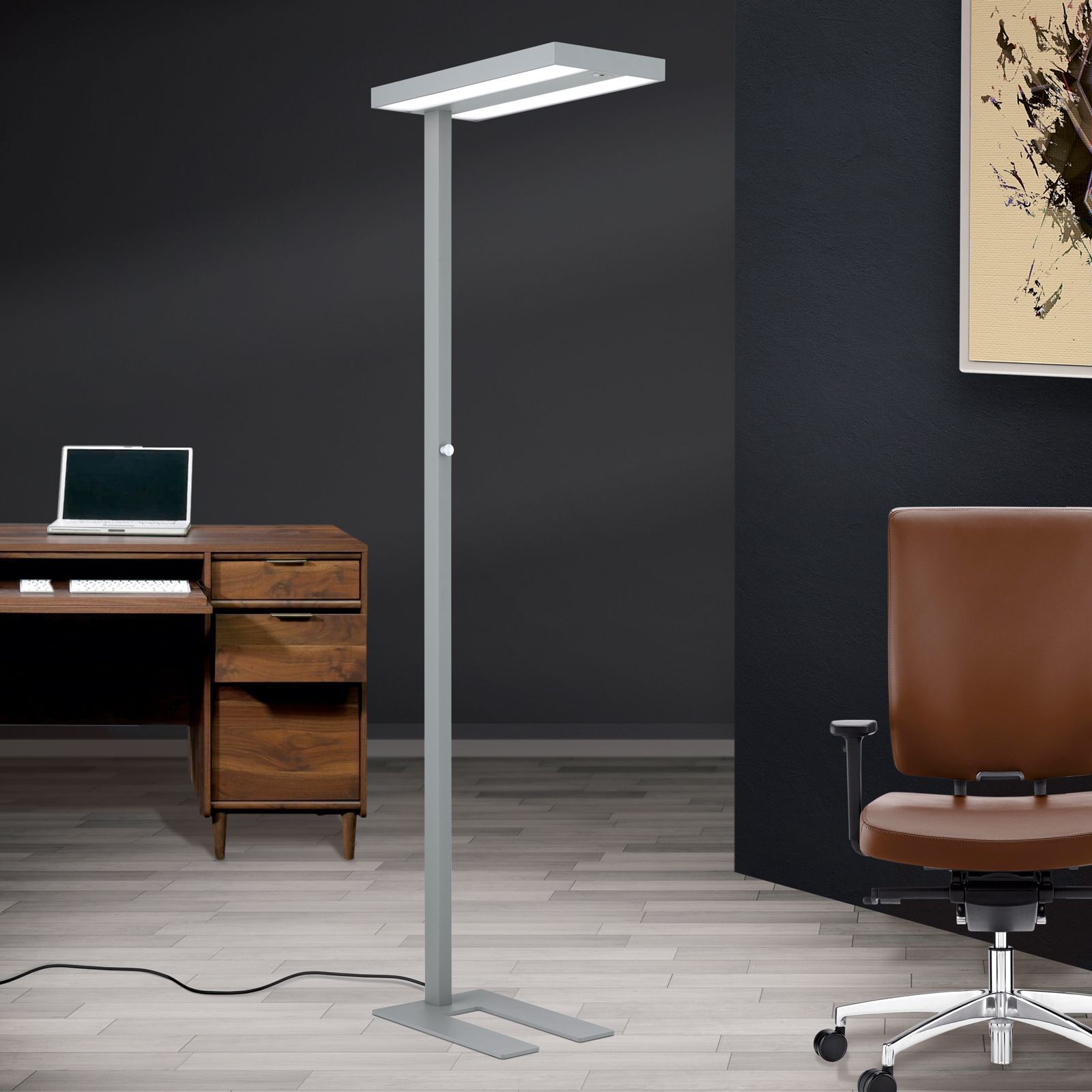 LED Fluter OFFICE, direkt/indirekt abstrahlend, titan