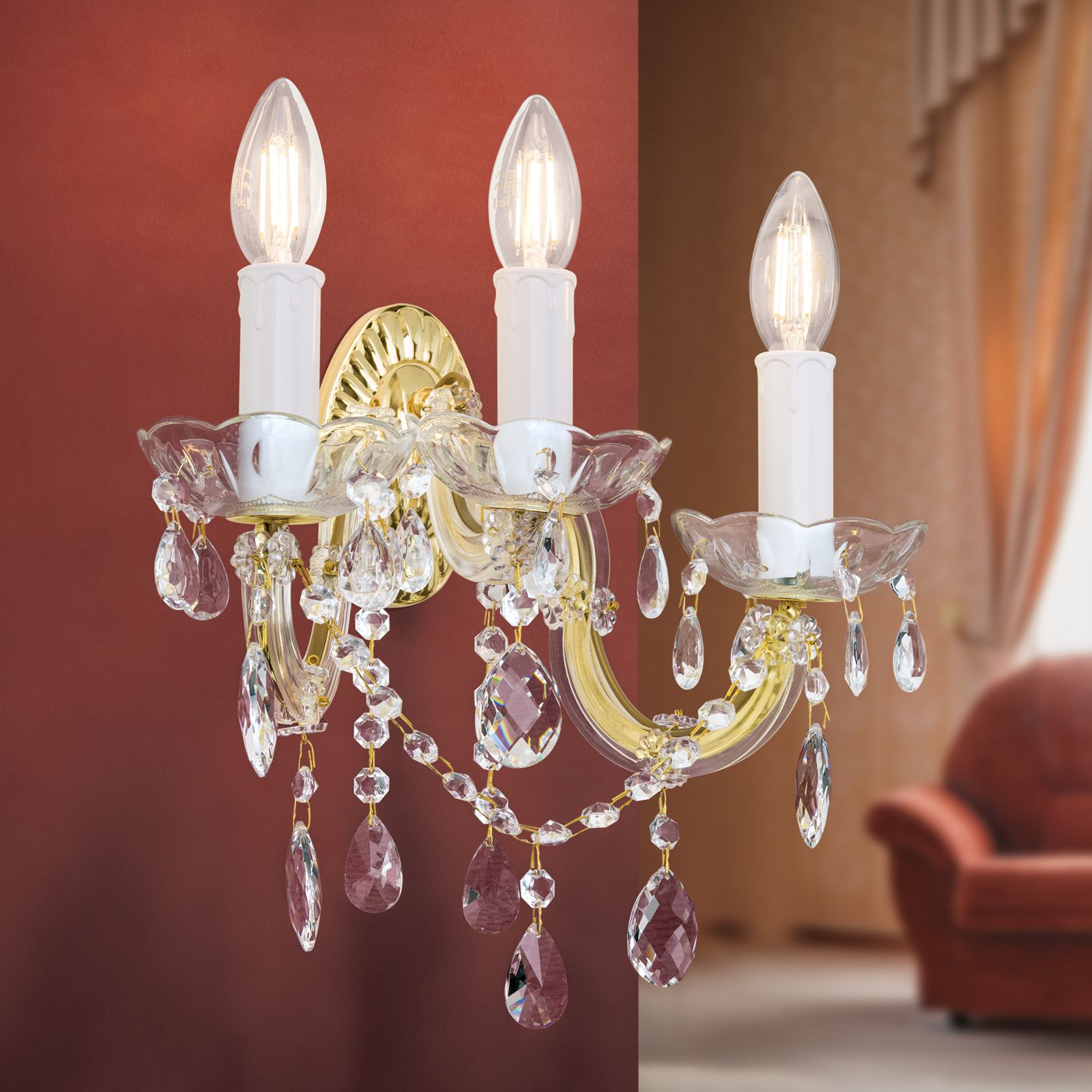 Wall light BALLROOM, 3-lamps, gold