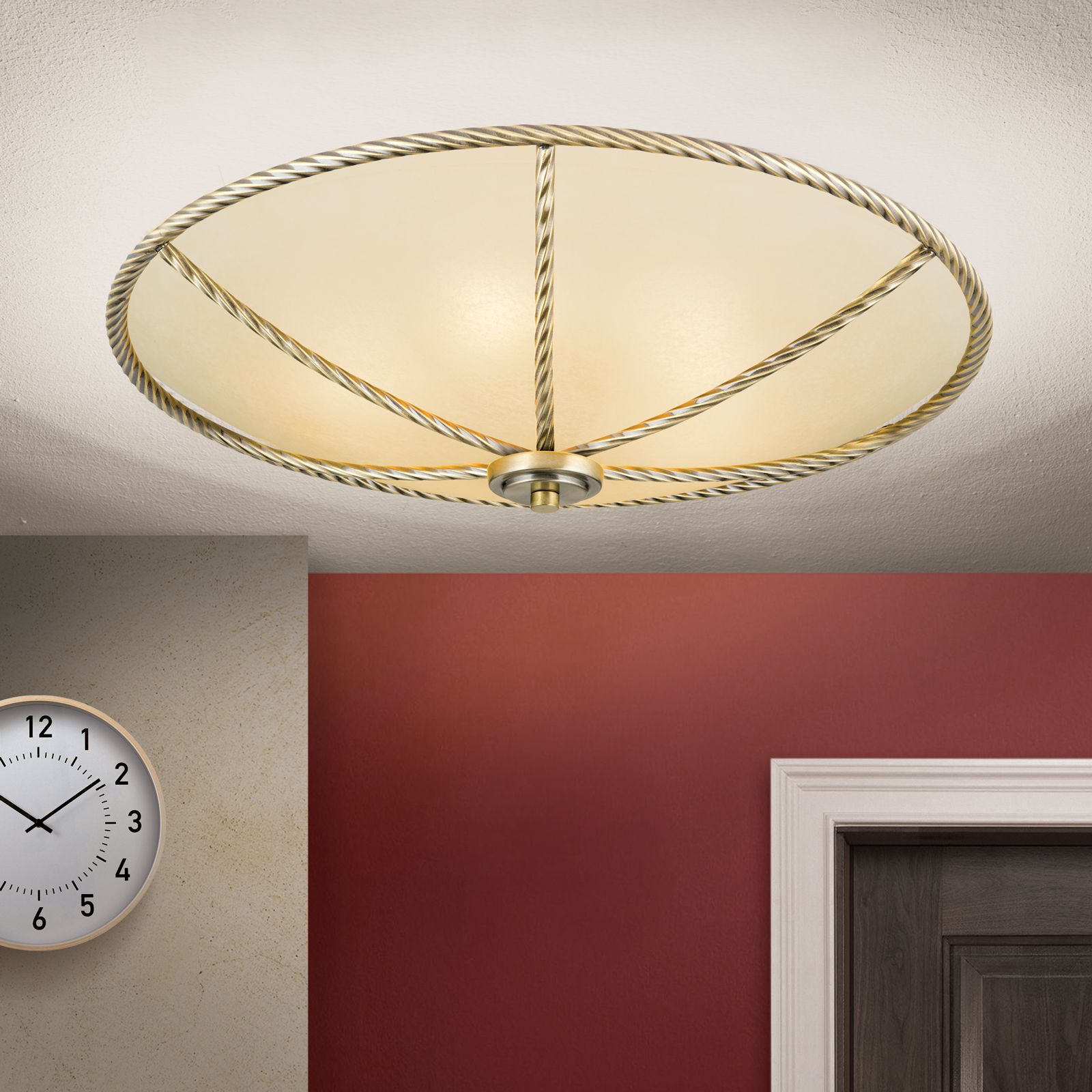 Ceiling light MAURO, patina, 56cm