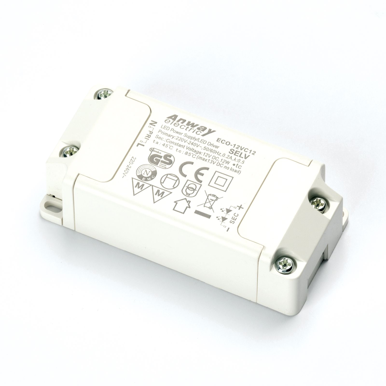 Driver 12bc ANWAY ECO-12VC12 12W Uk=12V, not dimmable