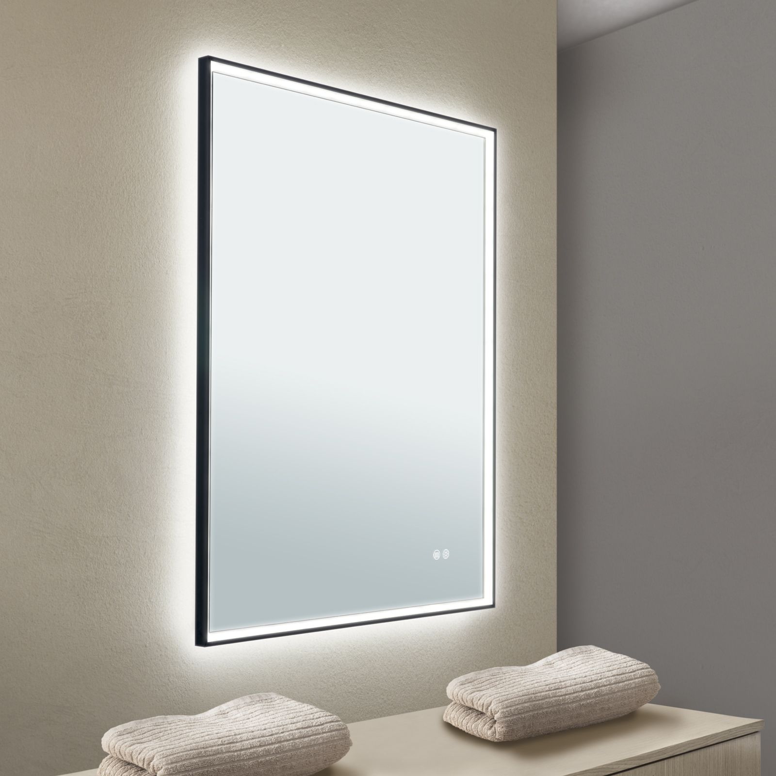 LED mirror FRAME, 70x90cm, black