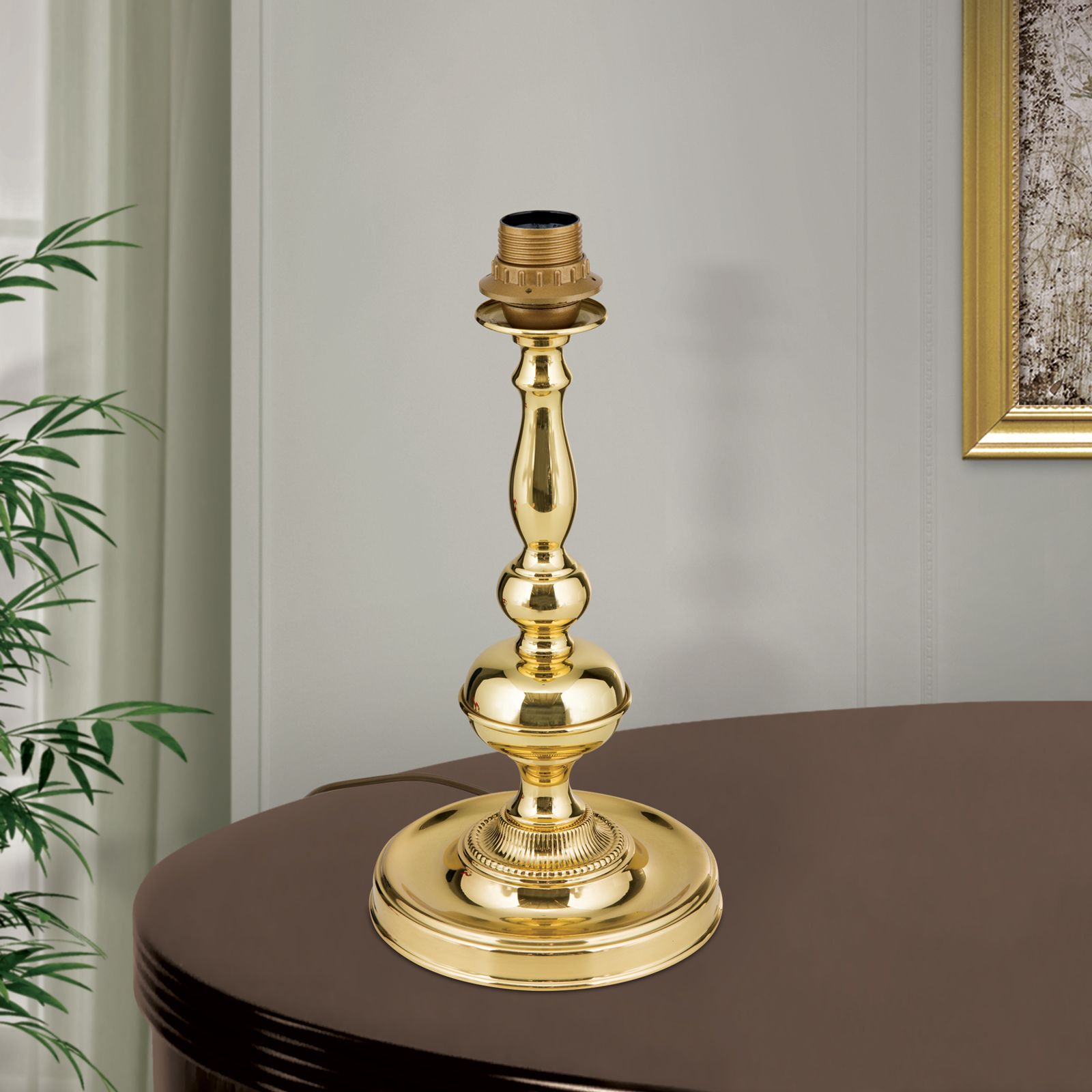 Table lamp base FLÄMISCH, brass, without shade, height 39 cm