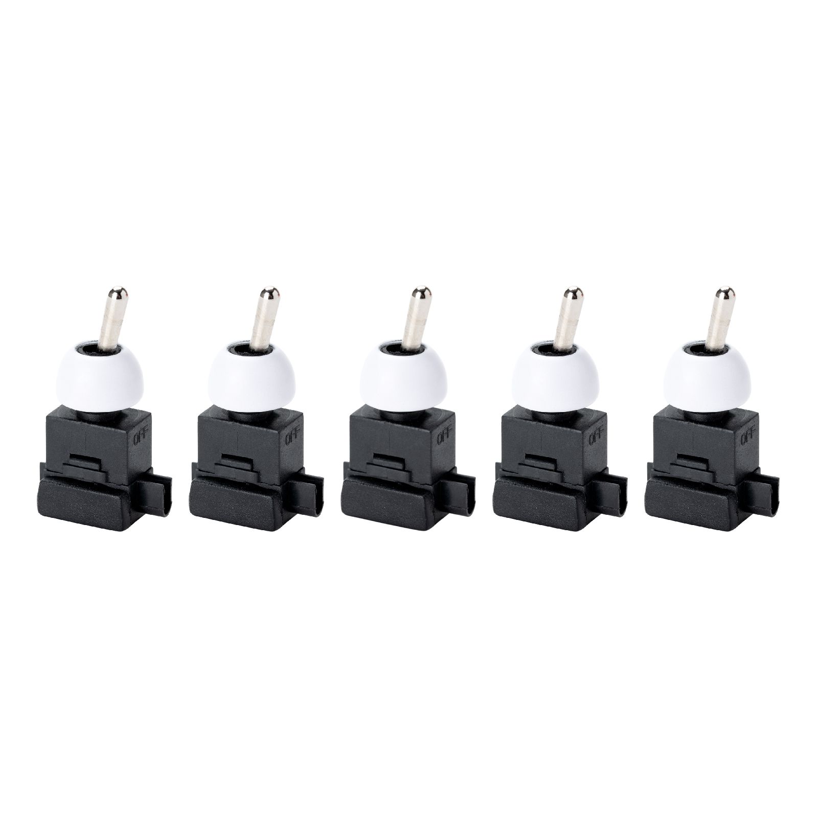 Built-in toggle switch, Ø 12 mm, white, Set 5 pieces