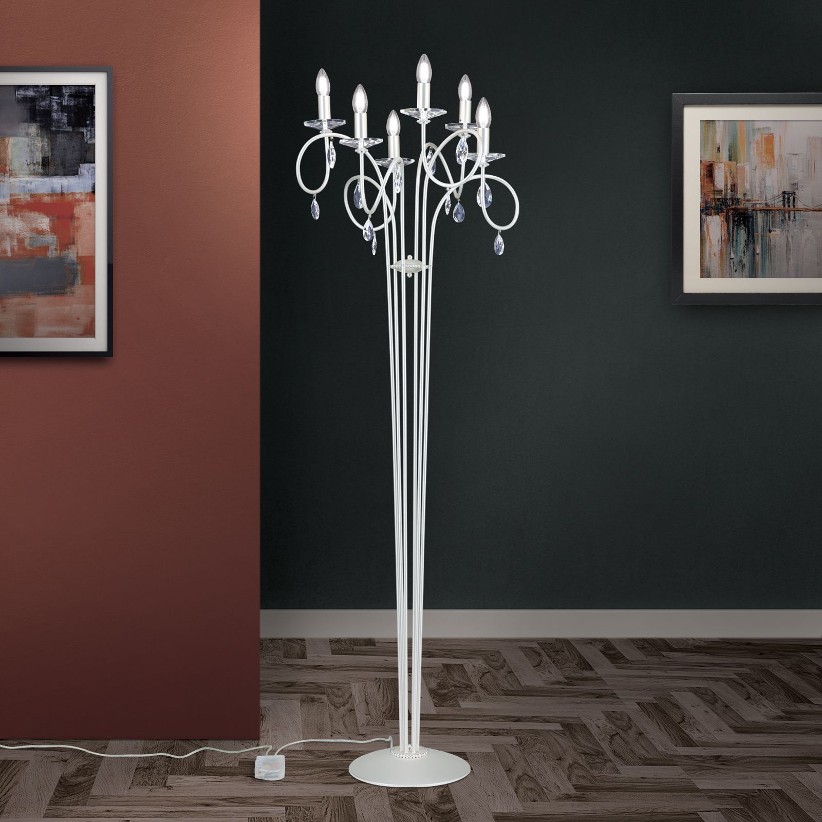 Stehlampe GIADA, Silber-matt