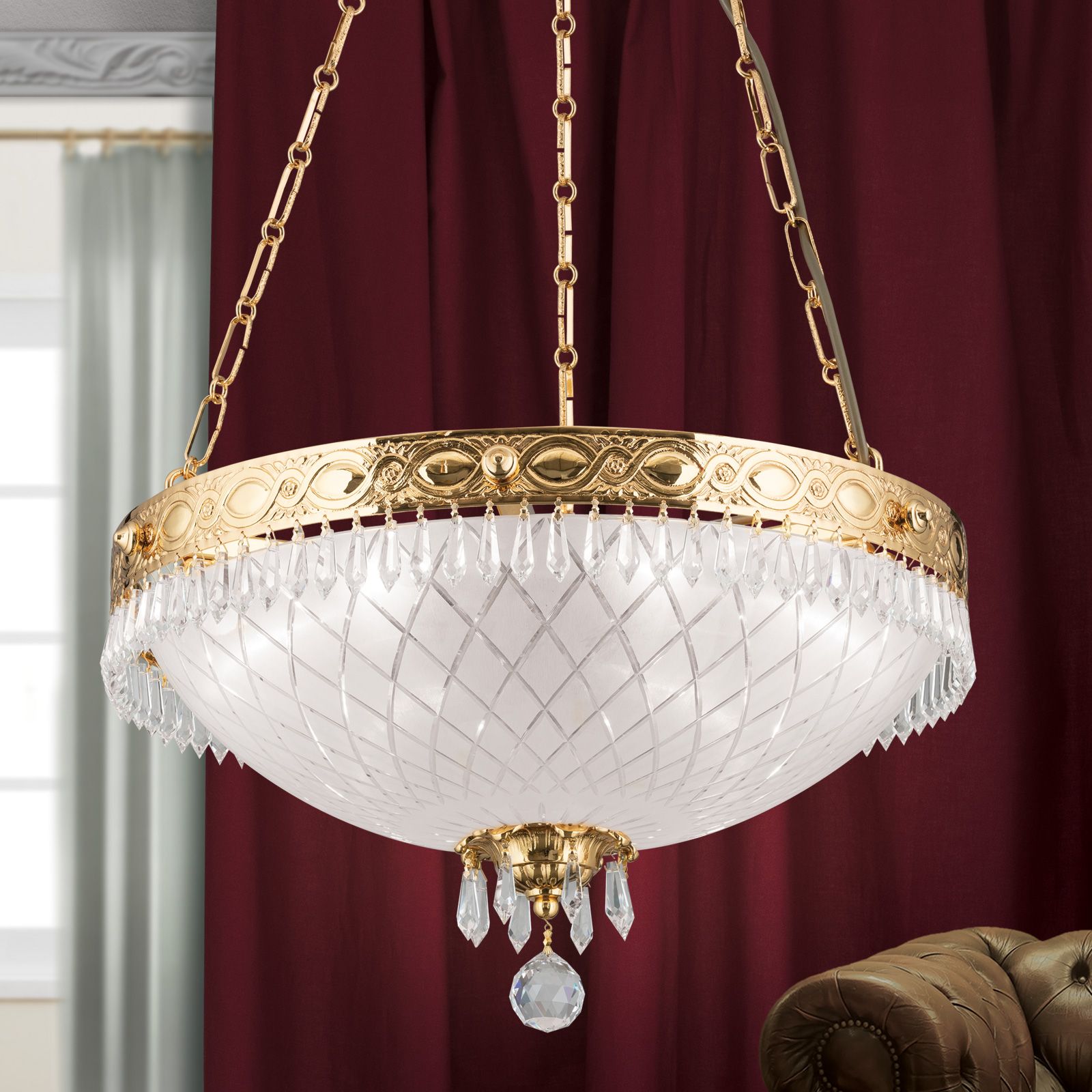 Hängeleuchte EMPIRE CRYSTAL, 6-flammig, gold