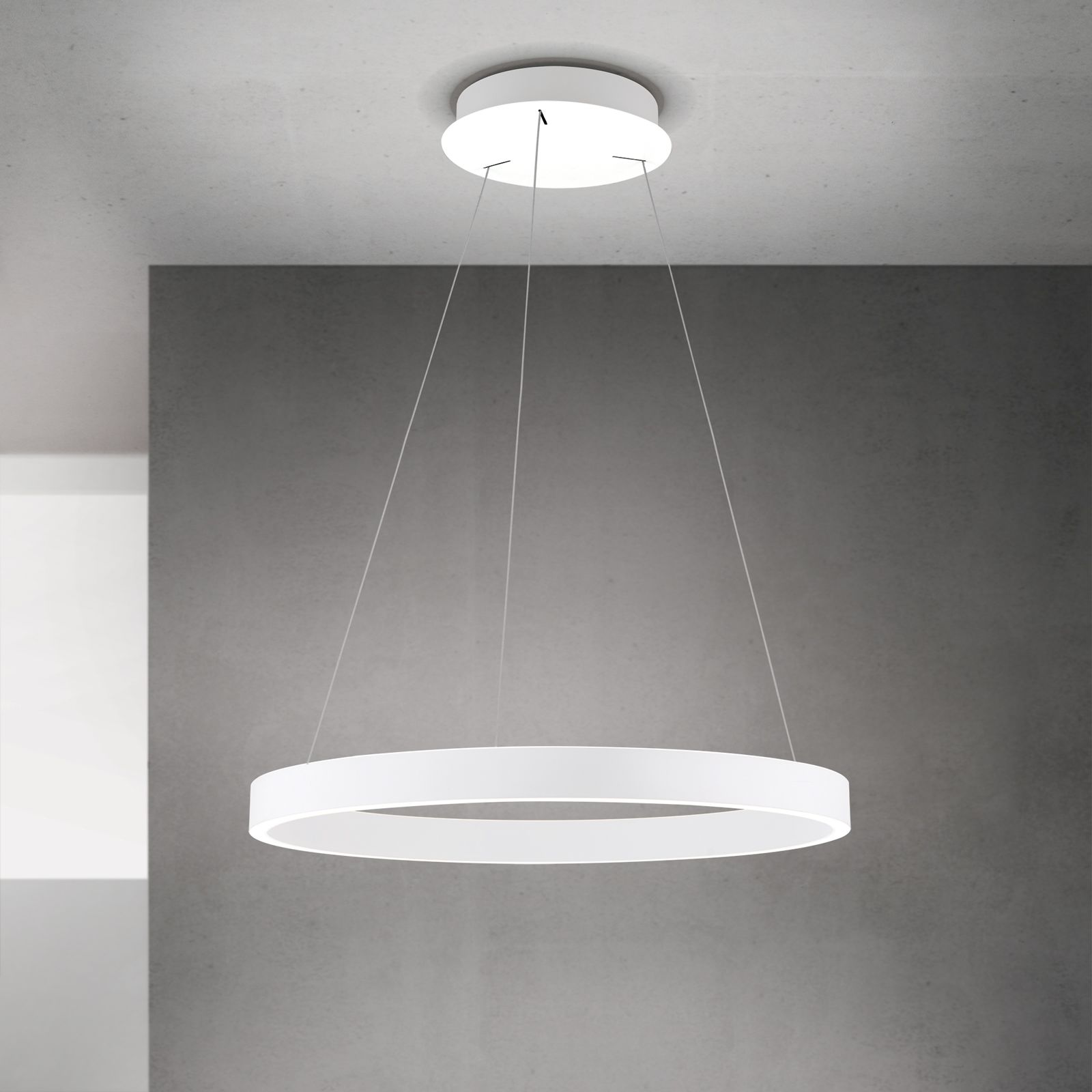 Pendant lamp KOLK, Ø 60cm, white
