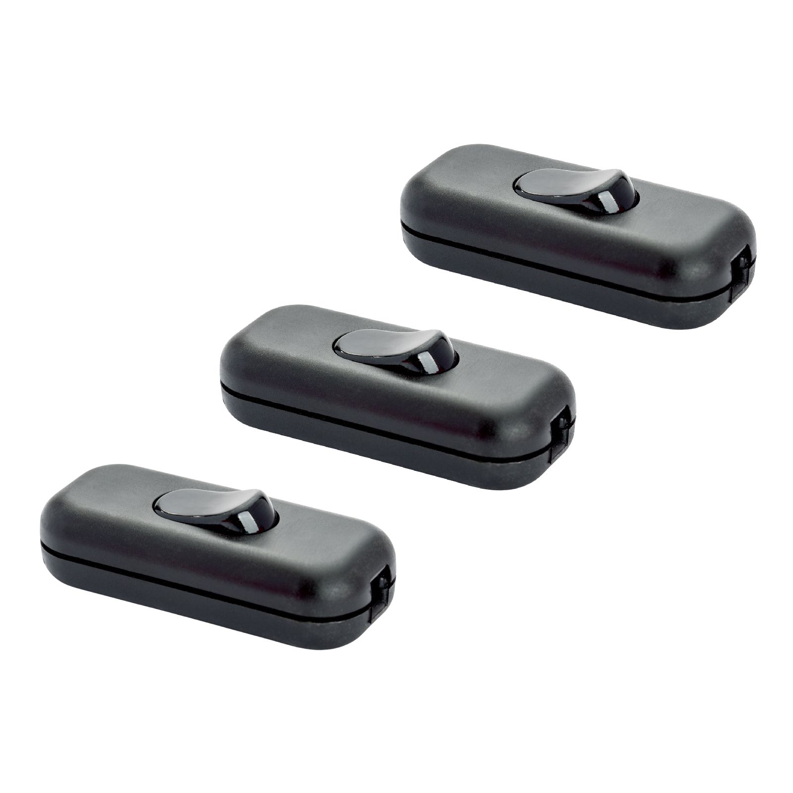 Zwischenschalter, 2A, Schwarz, Set 3 Stück