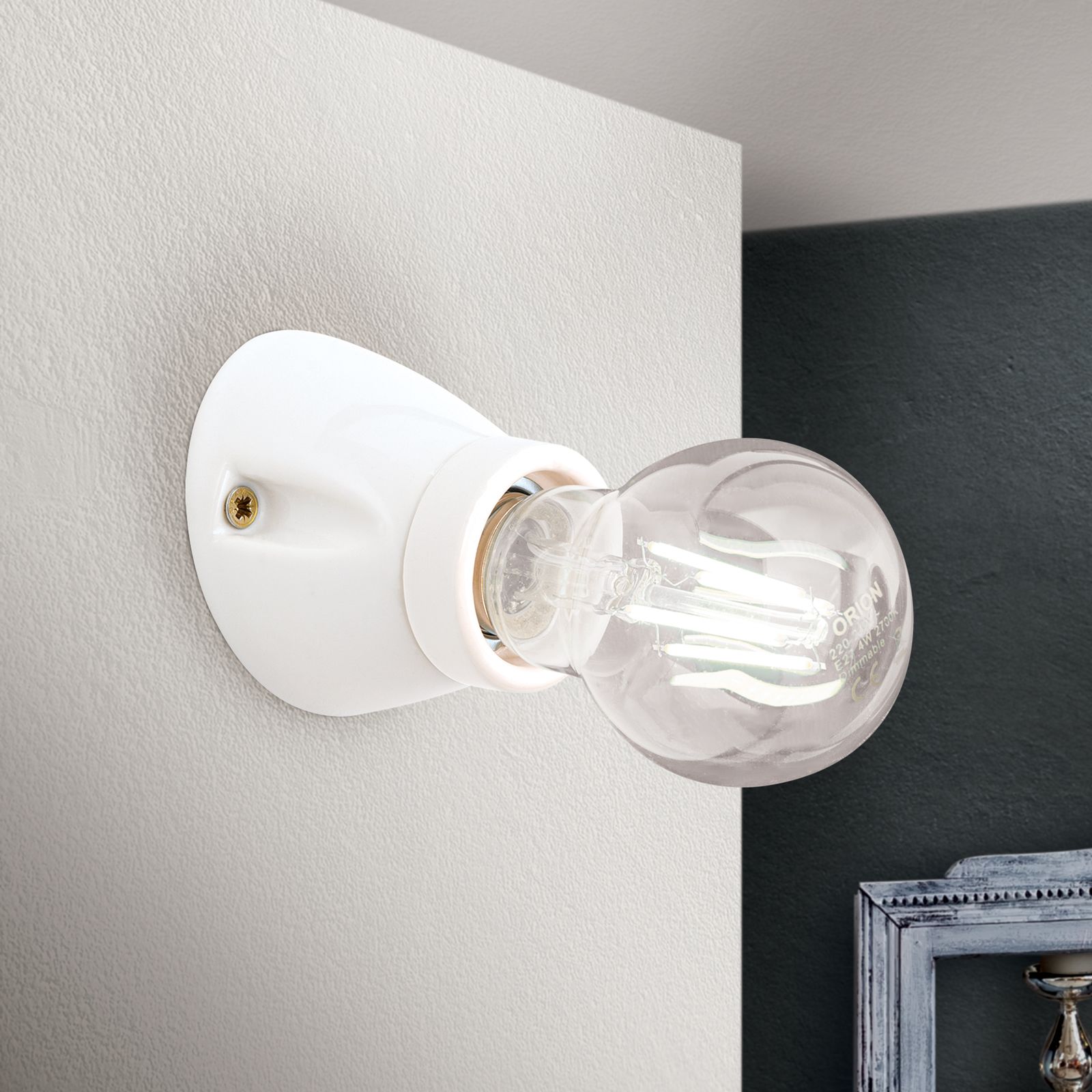 Wall light FROST, 1-lamp, ceramic, white