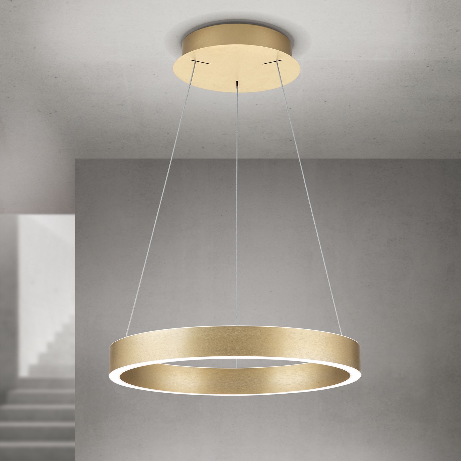 Pendant lamp KOLK, Ø 40cm, gold matt