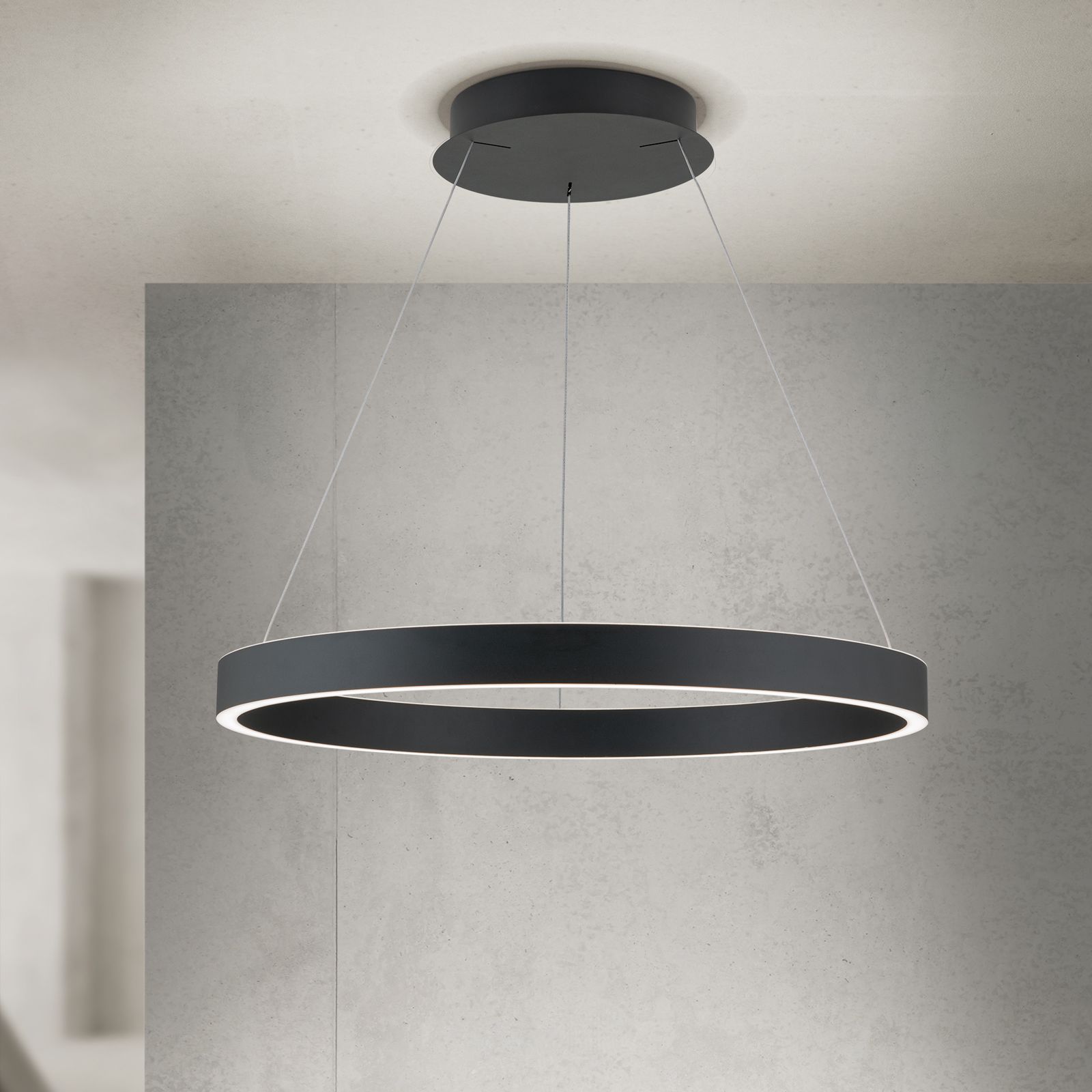 Pendant lamp KOLK, Ø 60cm, black