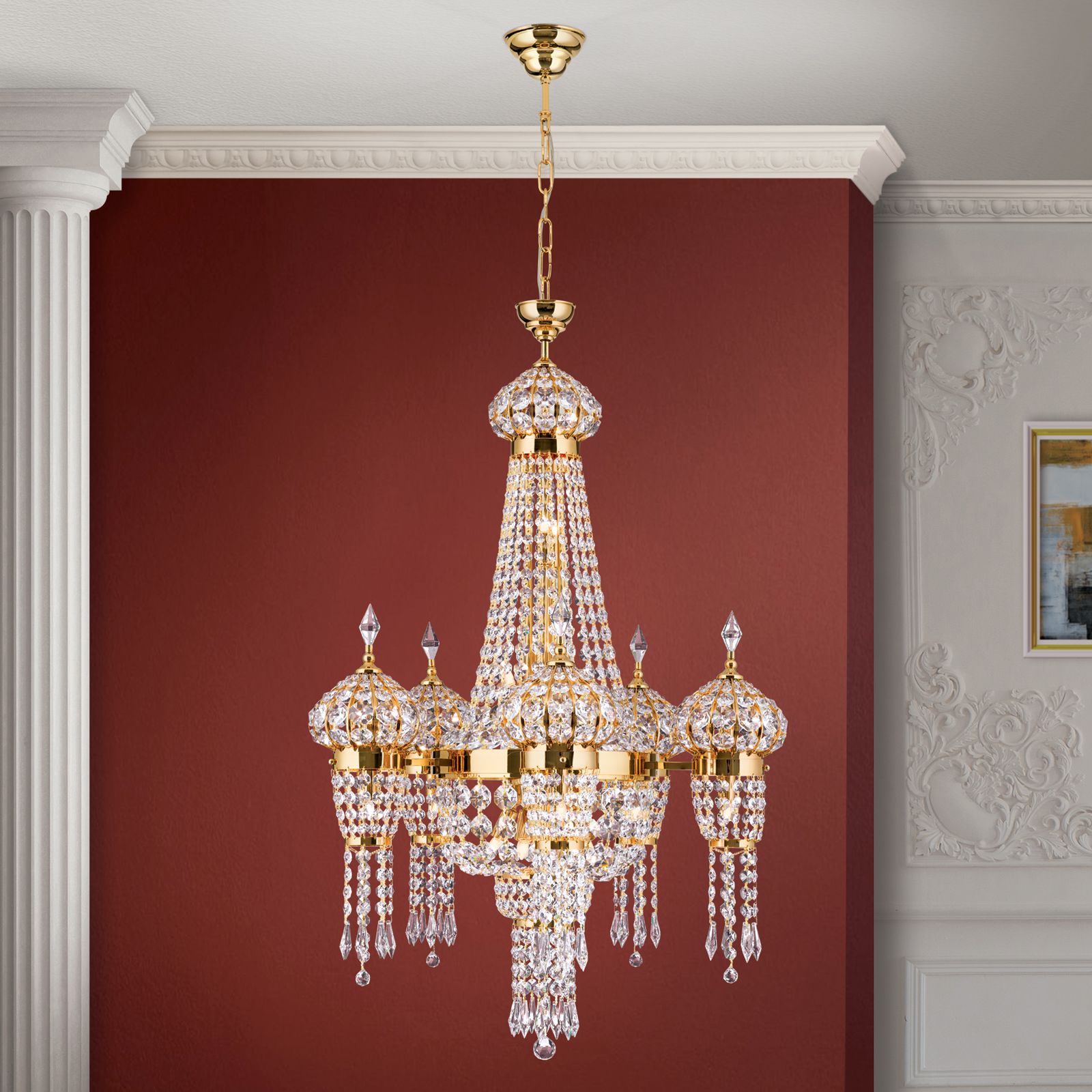 Chandelier ORIENTAL, 24-flames, gold