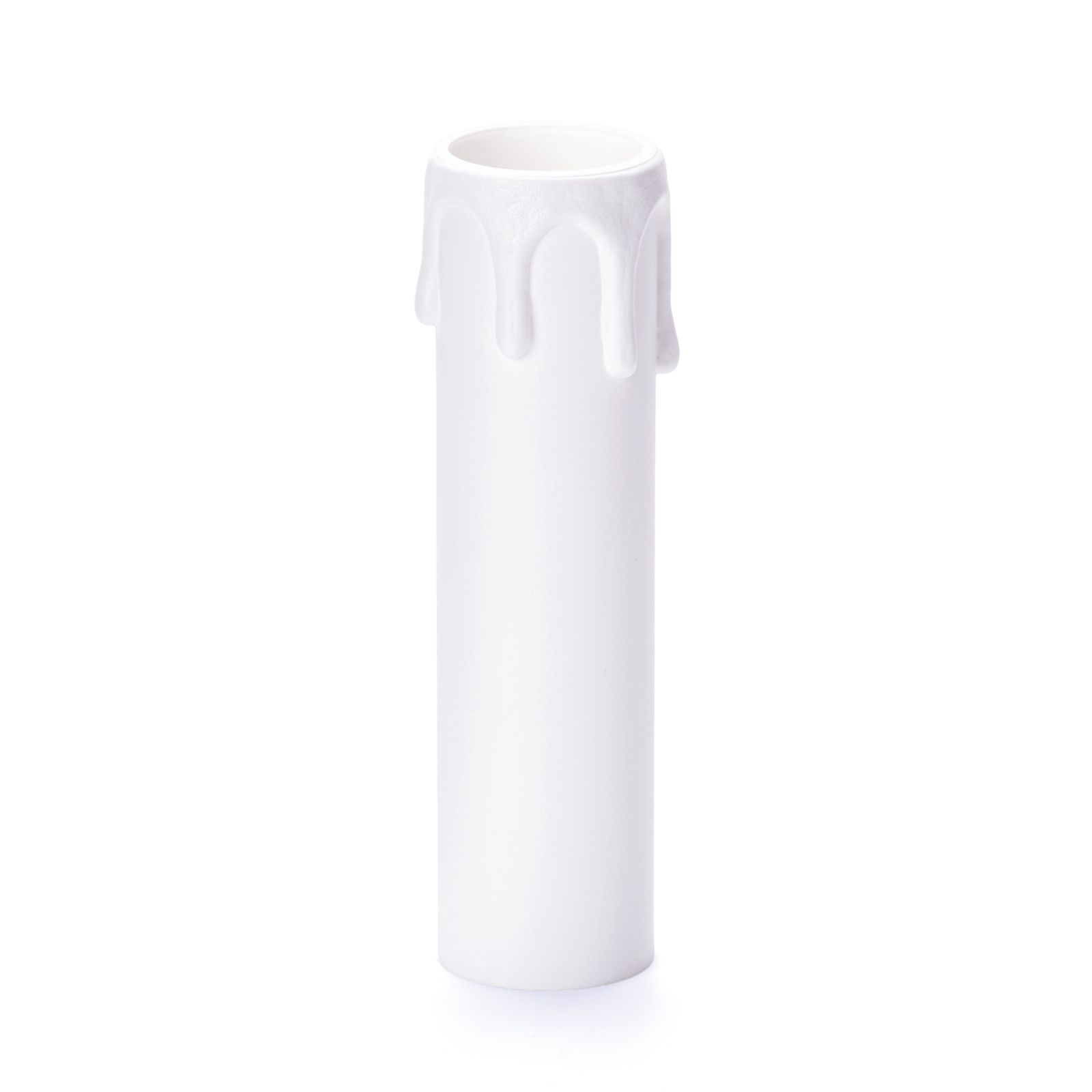 Kerzenhülse mit Tropfen, E14, 100 mm, Weiß