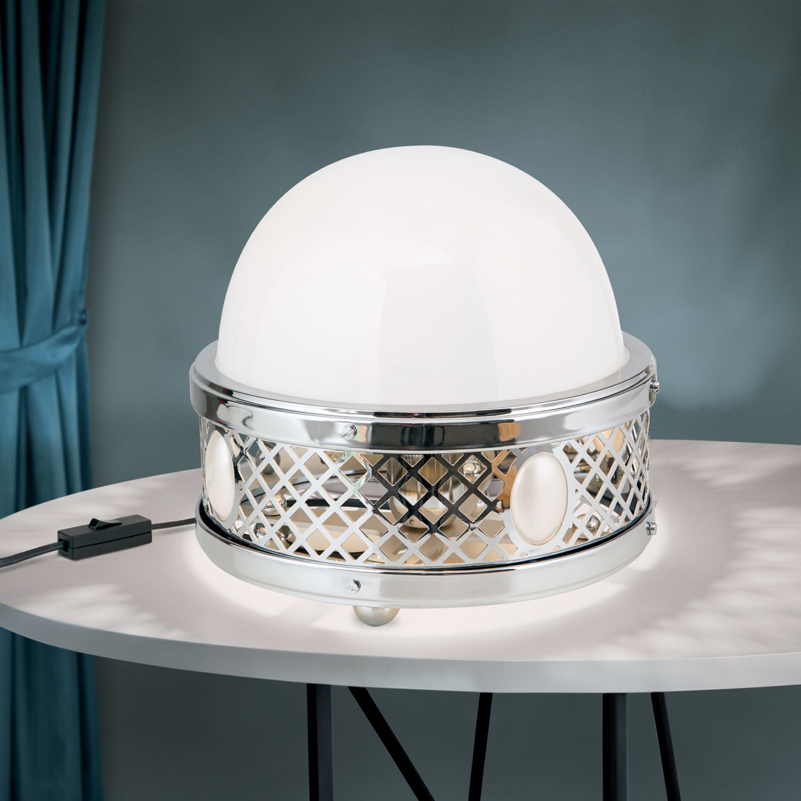Tischlampe ALT WIEN, Nickel, H23cm