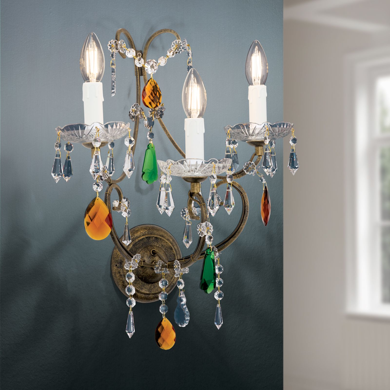 Wall light VERONA, antique gold finish