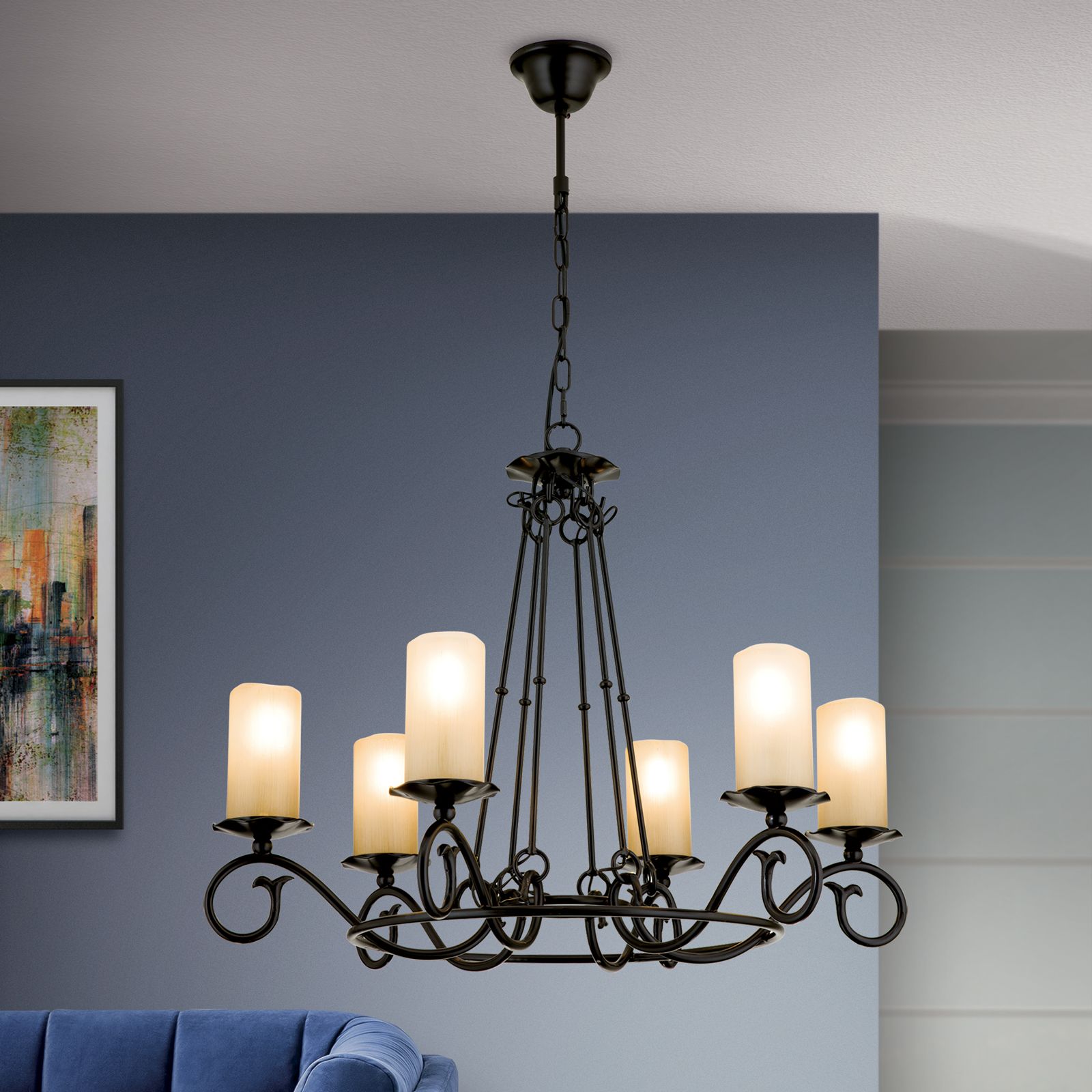 Chandelier RUSTICKA, 6-flames, Antique