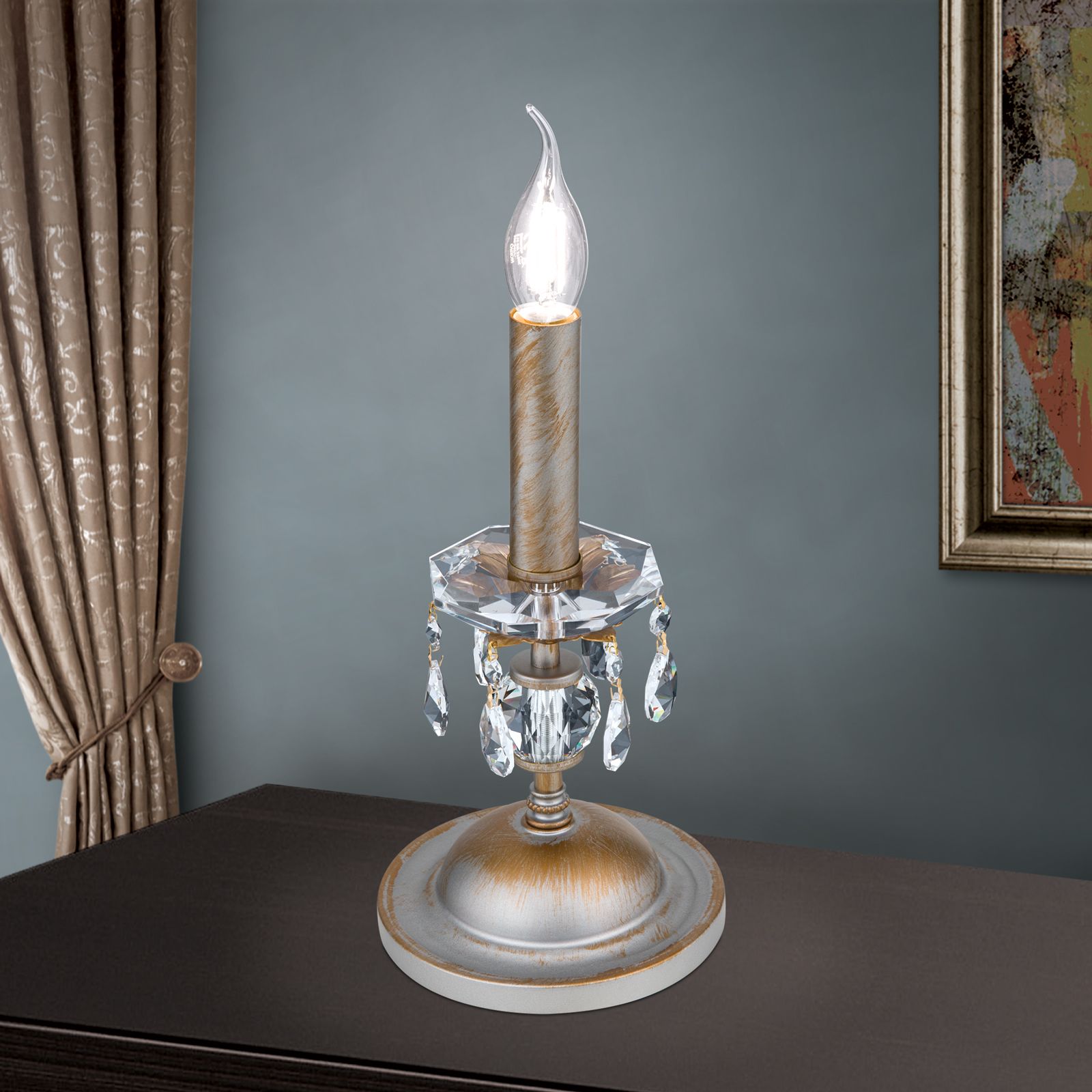 Table lamp MIRAMARE, silver-gold, 1-lamp