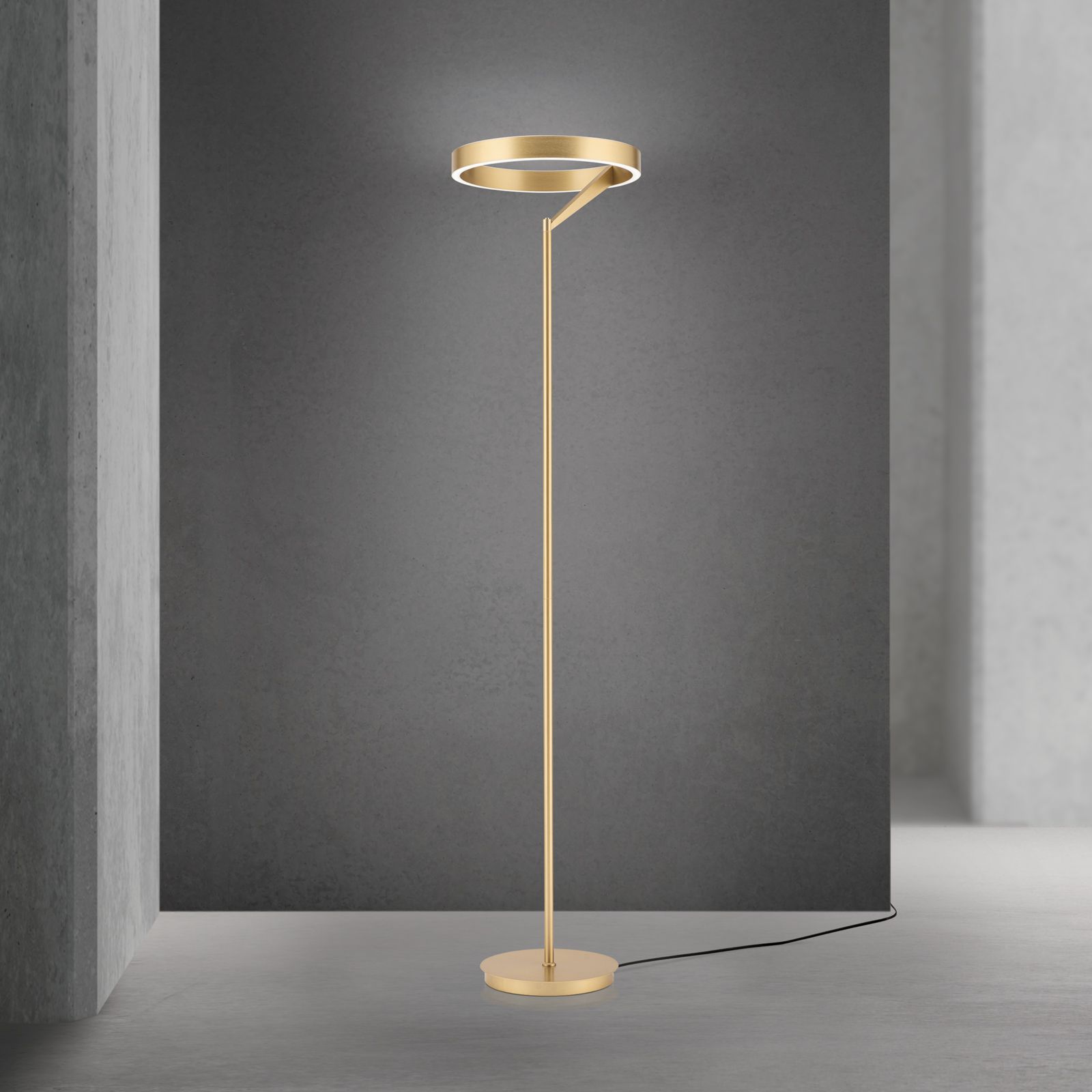 LED floor lamp KOLK, matt gold