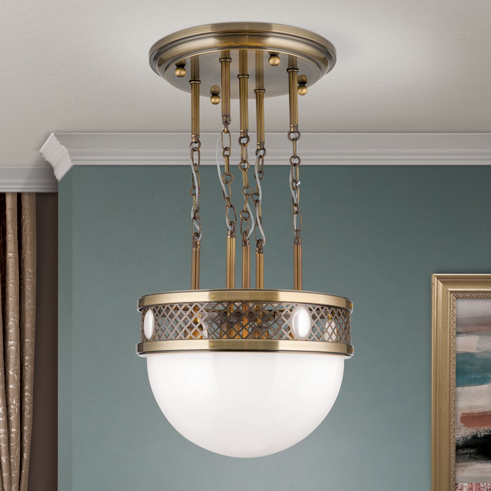 ALT WIEN Pendant, Antique Brass finish, 46cm