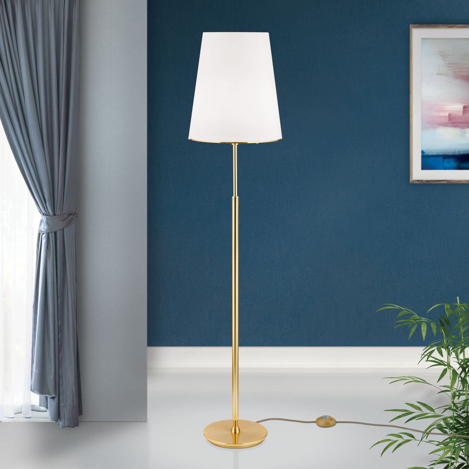 Floor lamp KONUS, gold matt