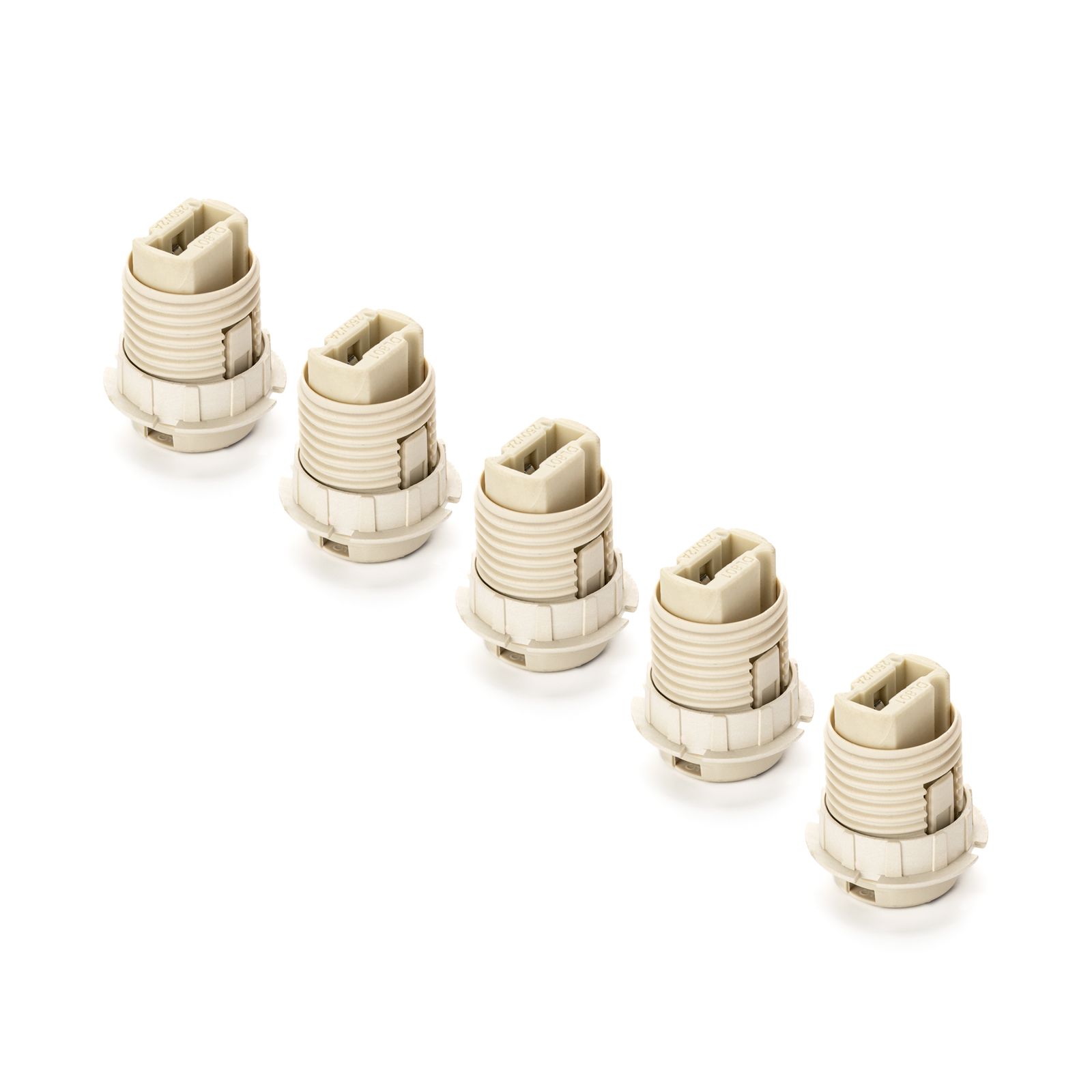 Fassungen für G9-Sockel, 5 Stück, M10x1, weiß
