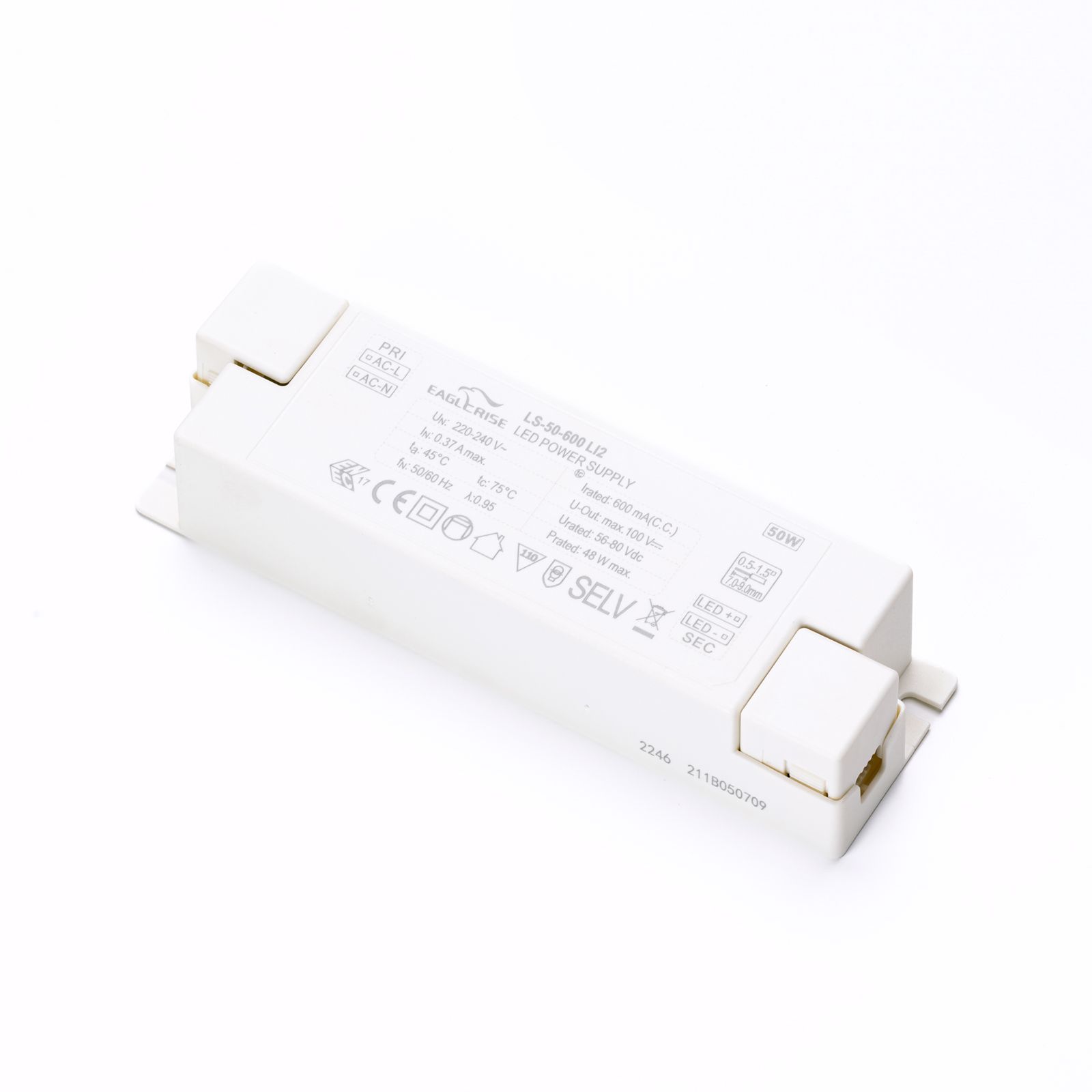 Driver 50k Eaglerise LS-50-600 LI2 600mA 50W 56-80V, not dimmable