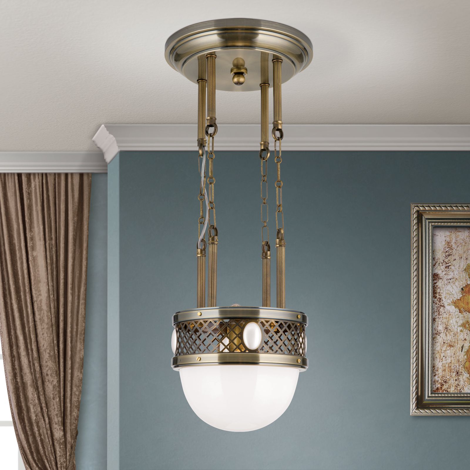 Alt Wien Pendant, Antique Brass finish, 29cm