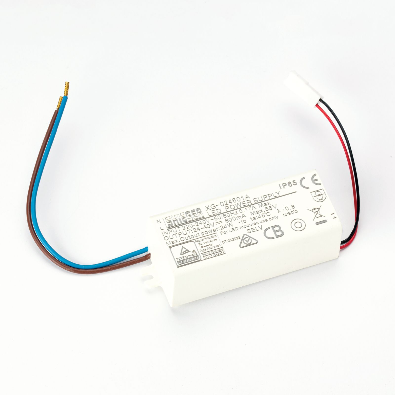 Driver 24f SHIEGER XG-024601A 600mA 24W, non-dimmable