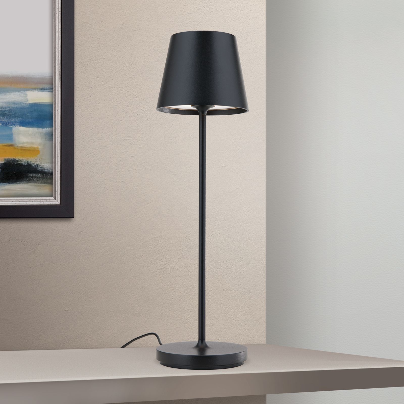 LED Akku Tischleuchte CHANDELLE, schwarz