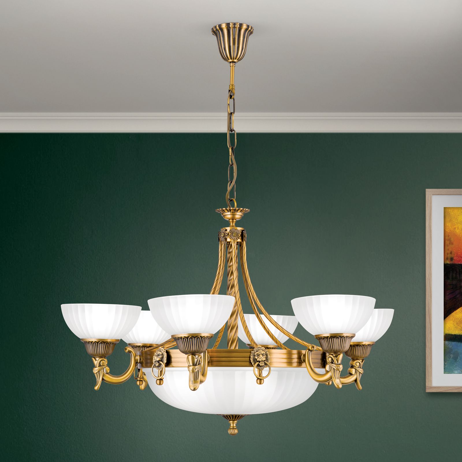 Chandelier ROCCA, 9-flames, bronze