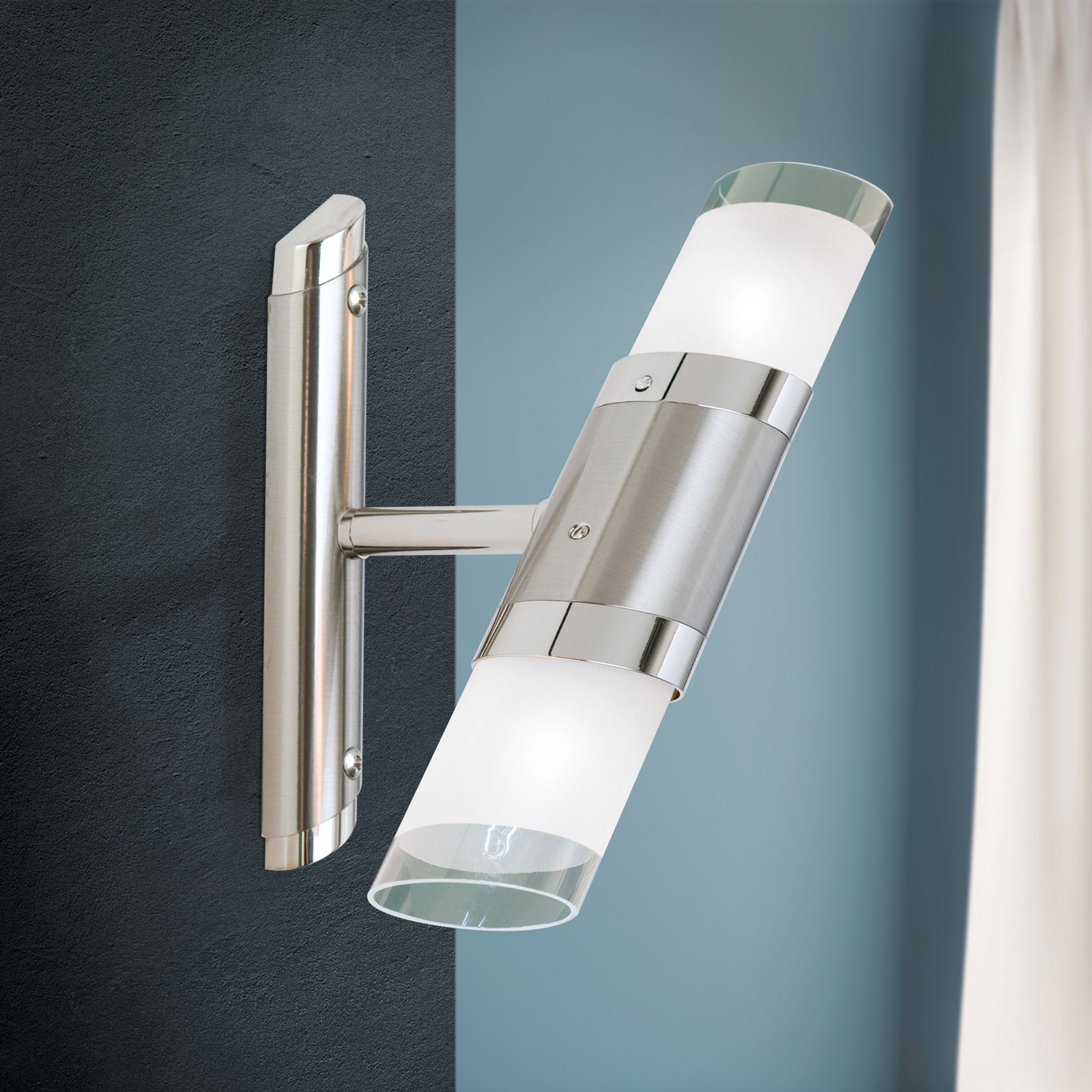Wall light SPOT EXCLUSIVE, 2-lamps, satin, with transparent matt glasses