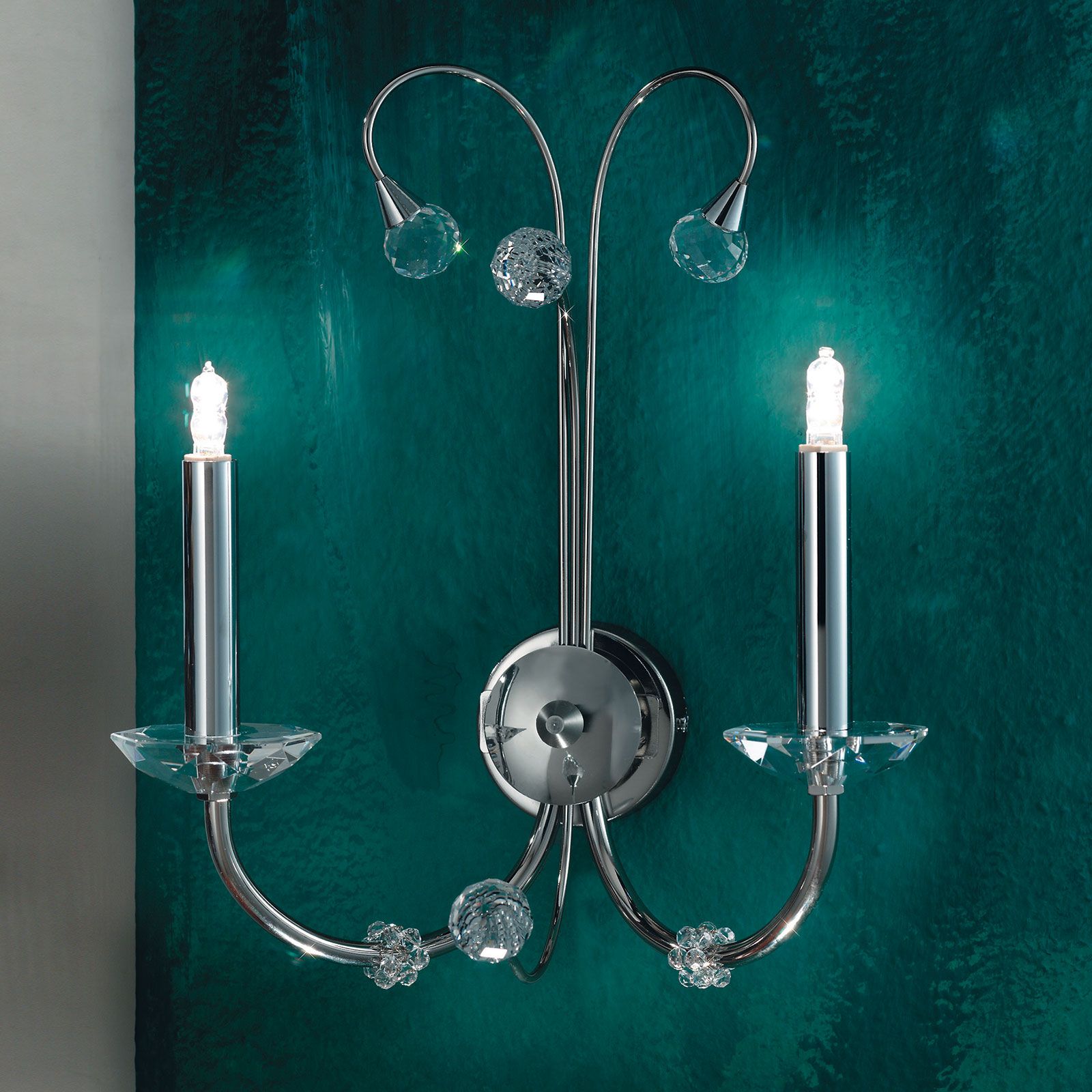Wall light EREMITAGE, 2 lamps, satin chrome