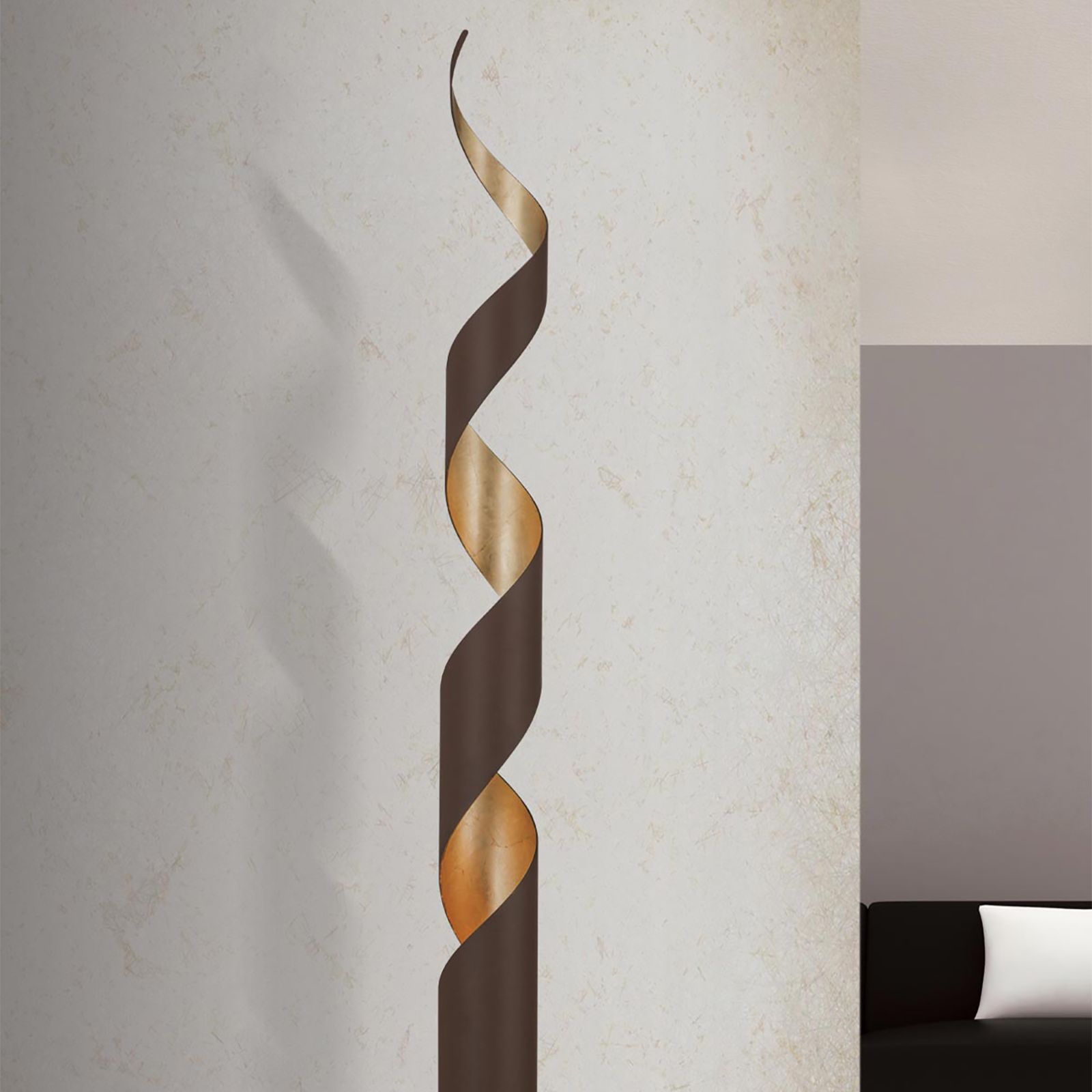 ONLI Stehlampe „Bottón D‘Gold“ – Handbemalt In Italien, 168 Cm Hoch, 3 X E14 Fassungen, Mit Rosa Blüten-Dekor