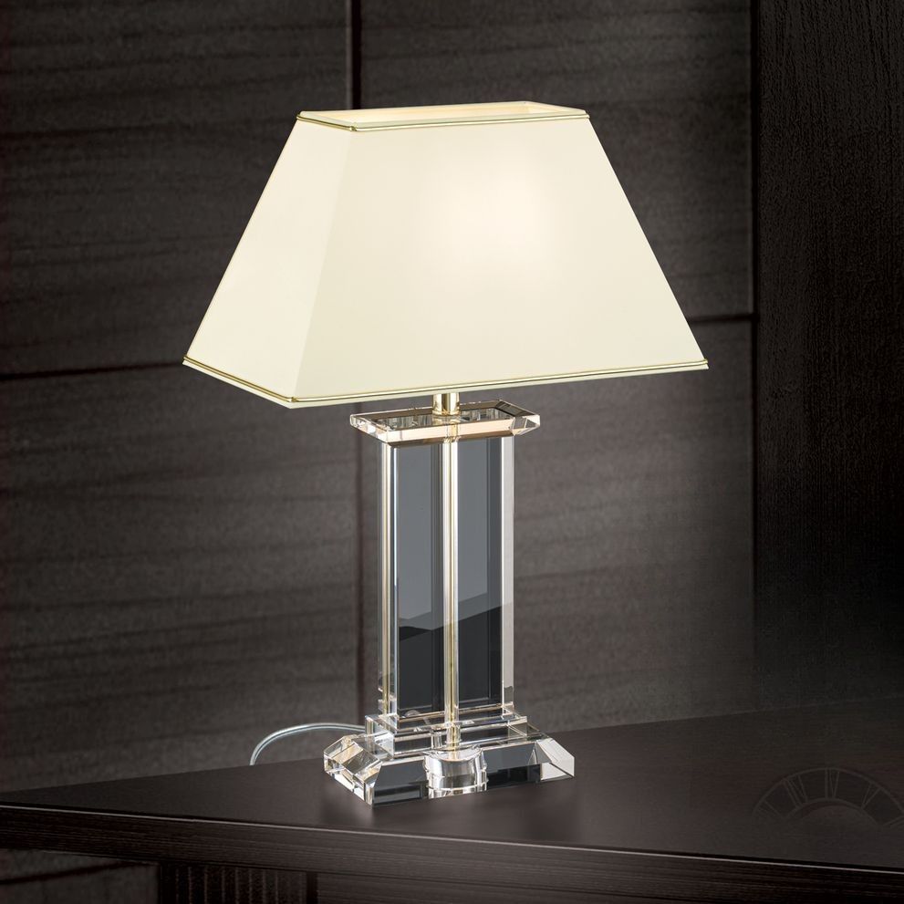 Table lamp VERONIQUE, rectangular, cream/gold