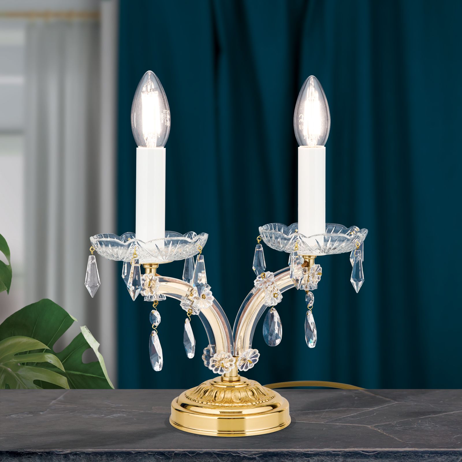 Table lamp MARIA THERESIA, 2-flames, gold