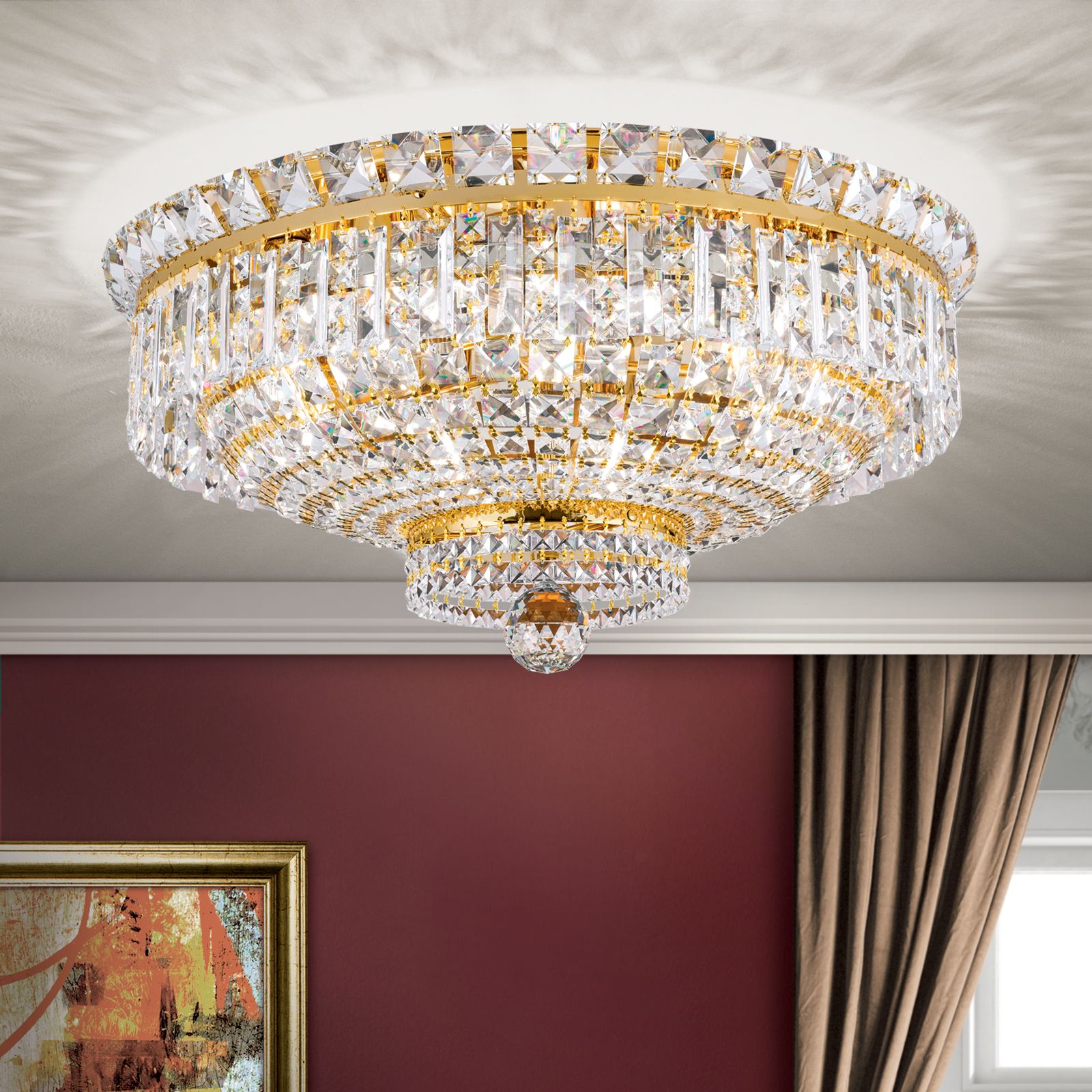 Deckenluster AMBASSADOR, 9-flammig, Gold, 60cm