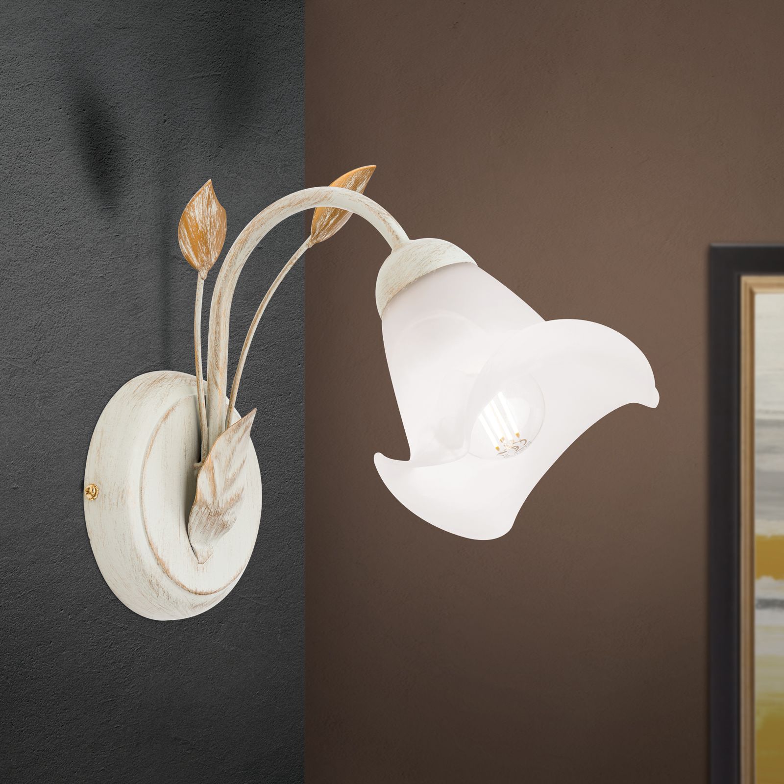 Wall light SISI, ivory-gold