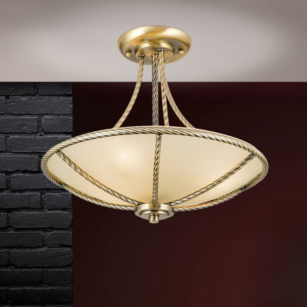 Suspended ceiling light MAURO, patina, 42cm