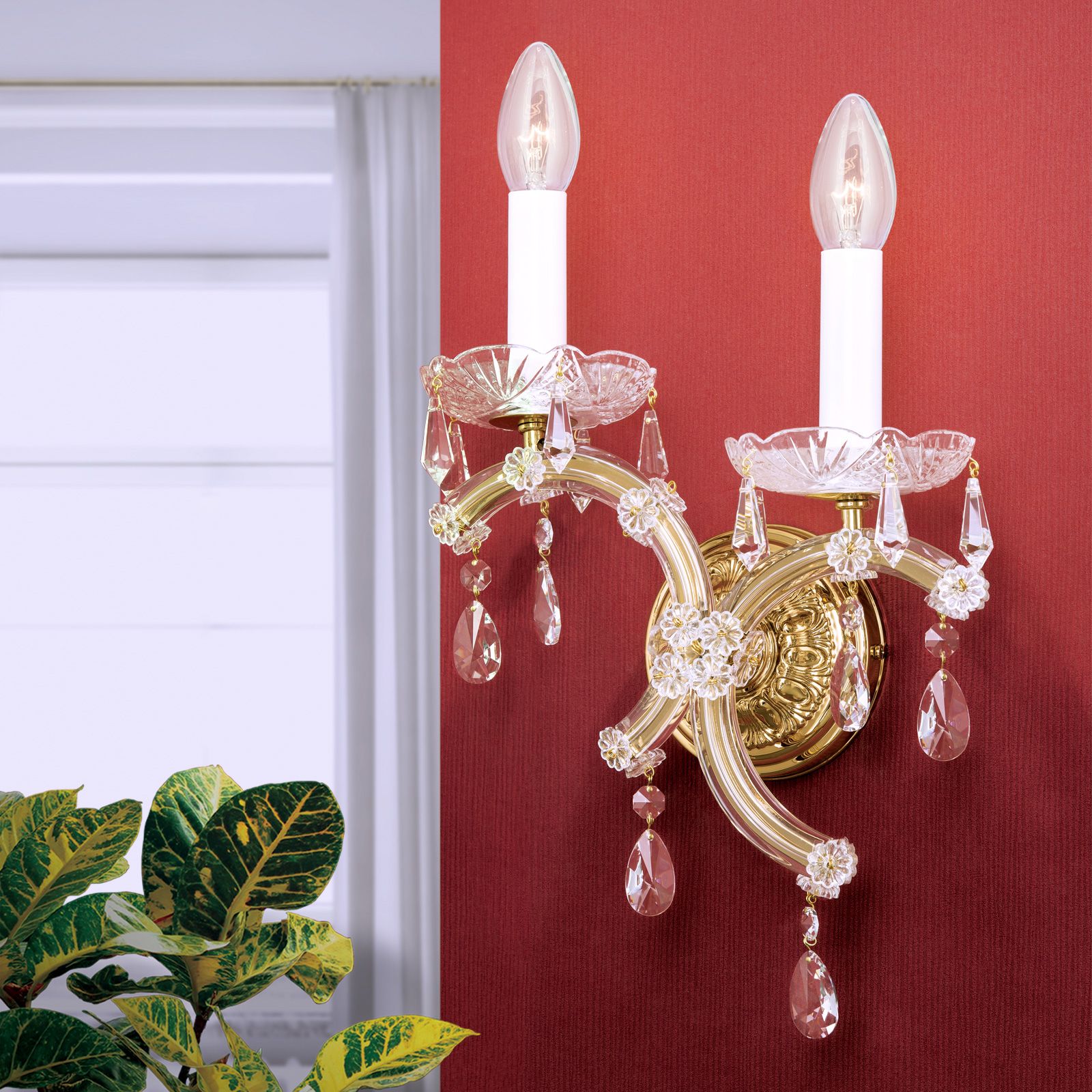 Wall light MARIA THERESIA, 2-flames, gold, right
