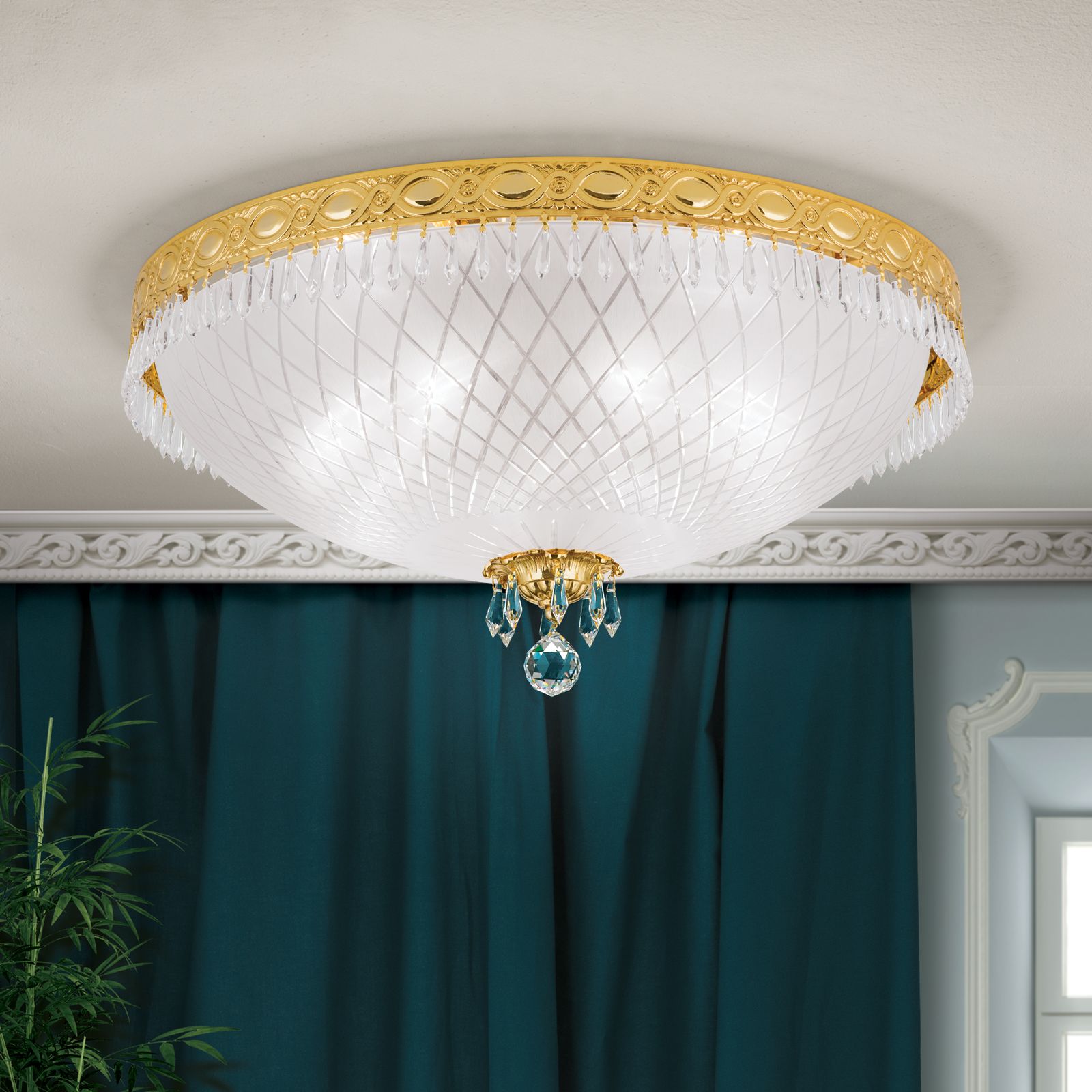 Deckenleuchte EMPIRE CRYSTAL, Gold, 61 cm
