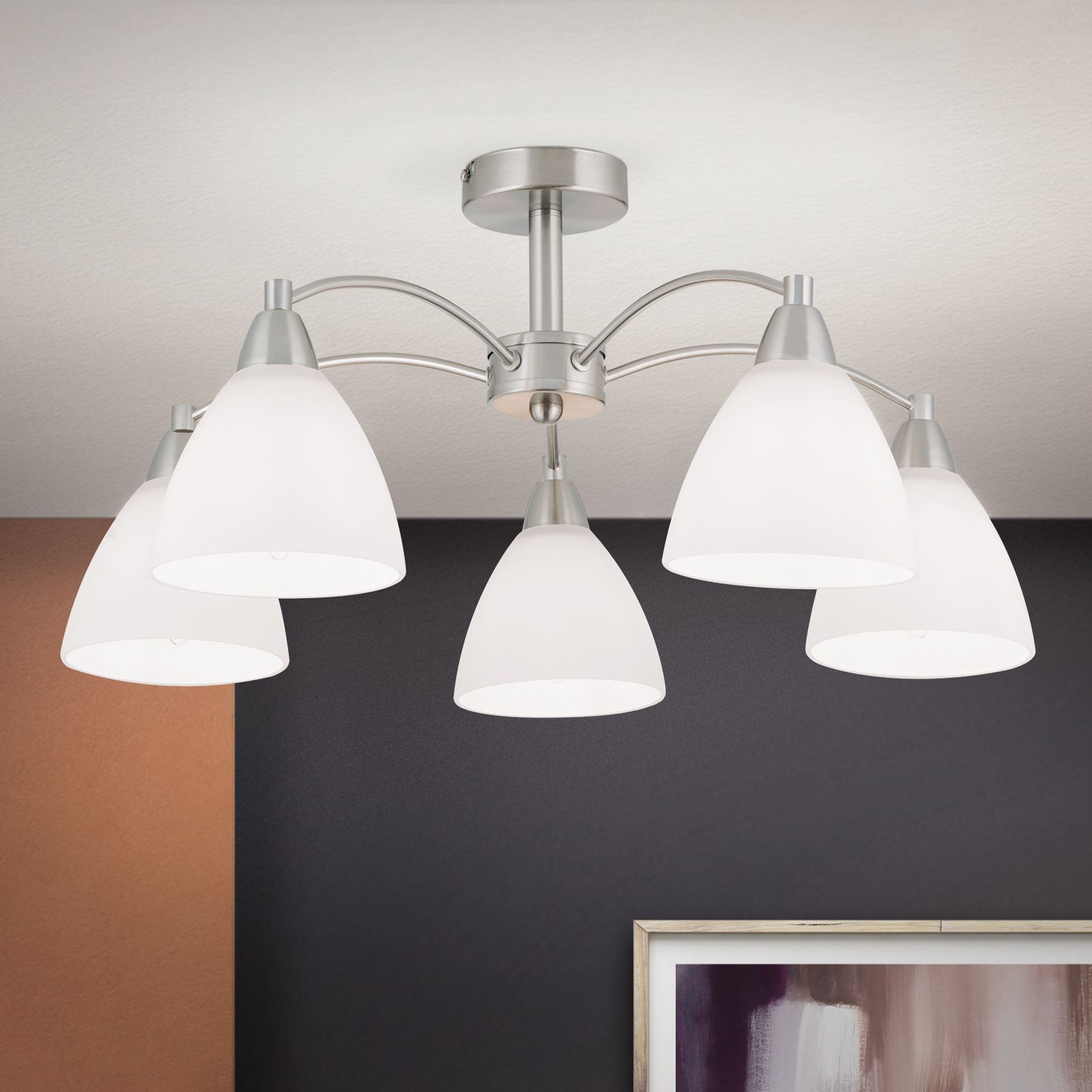 Deckenluster SUSAN, 5-flammig, Satin
